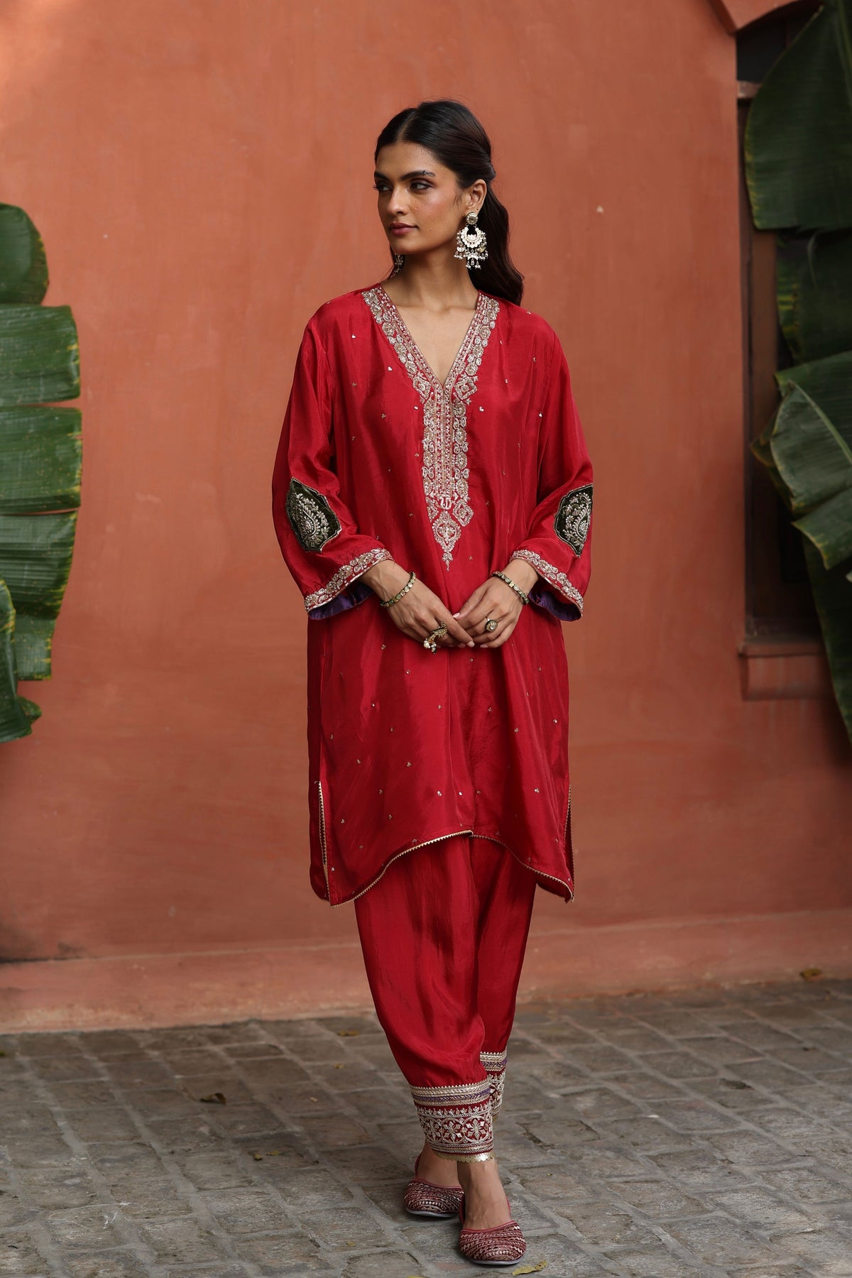 Red Nazira Kurta Set