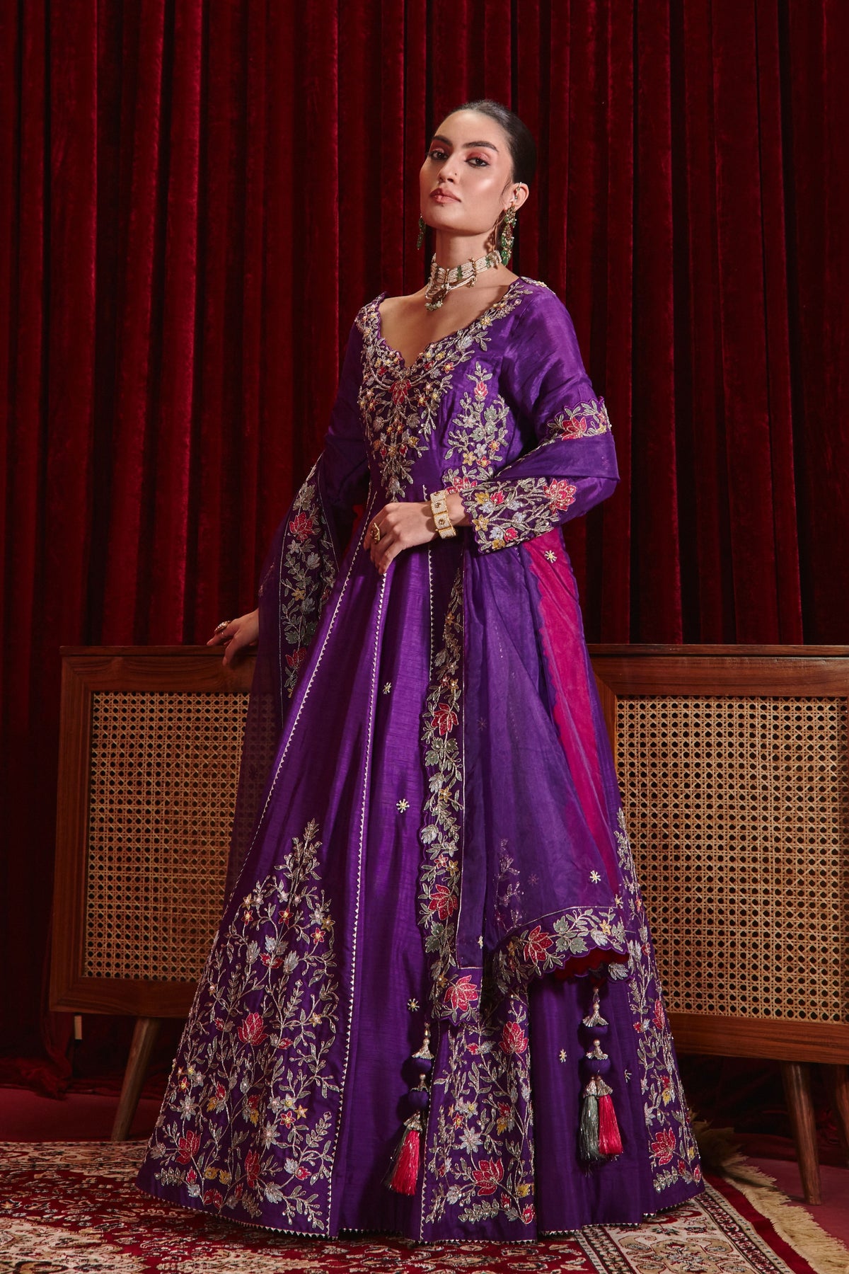 Purple Naira Anarkali Set