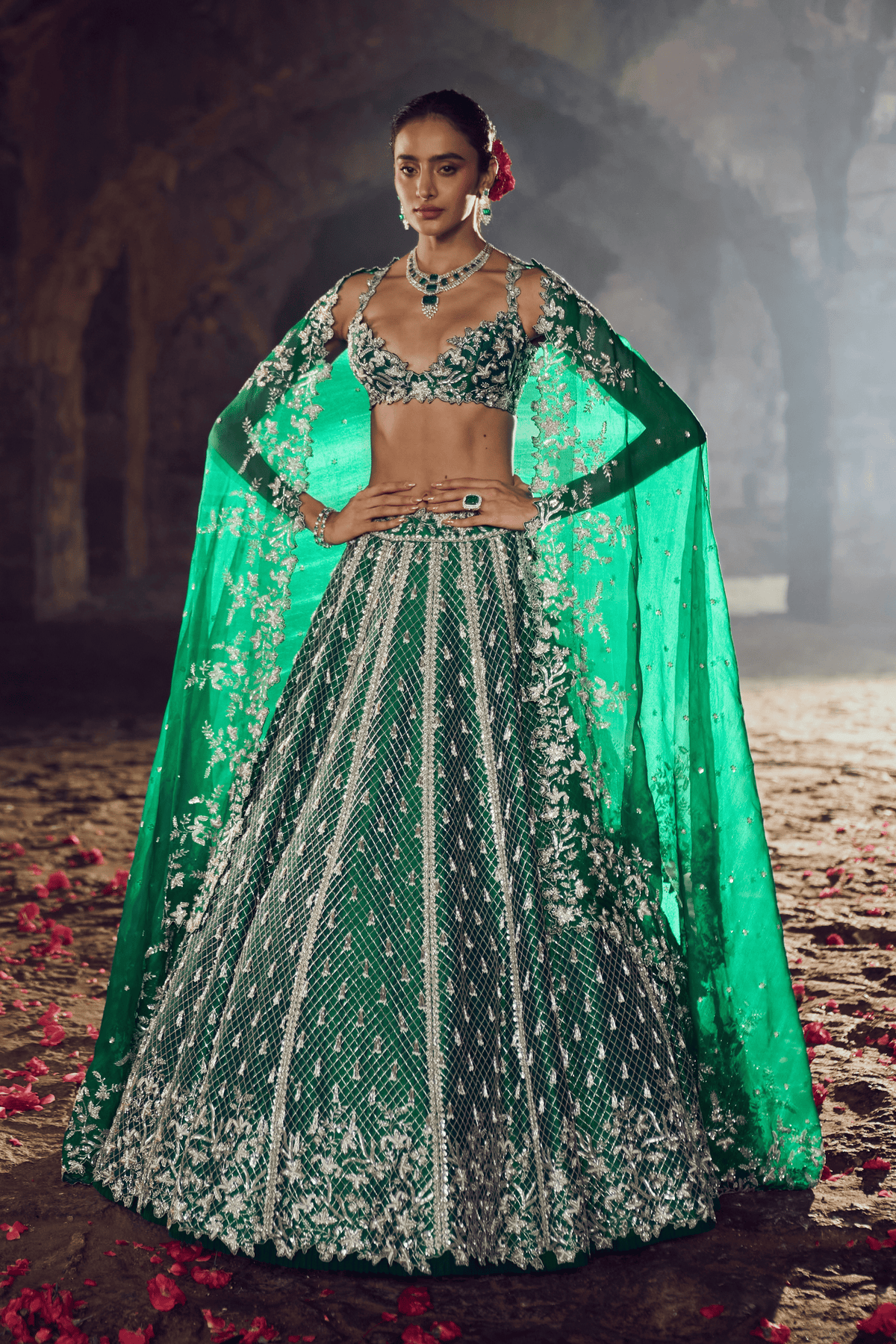 Emerlad Green Hustle Lehenga Set