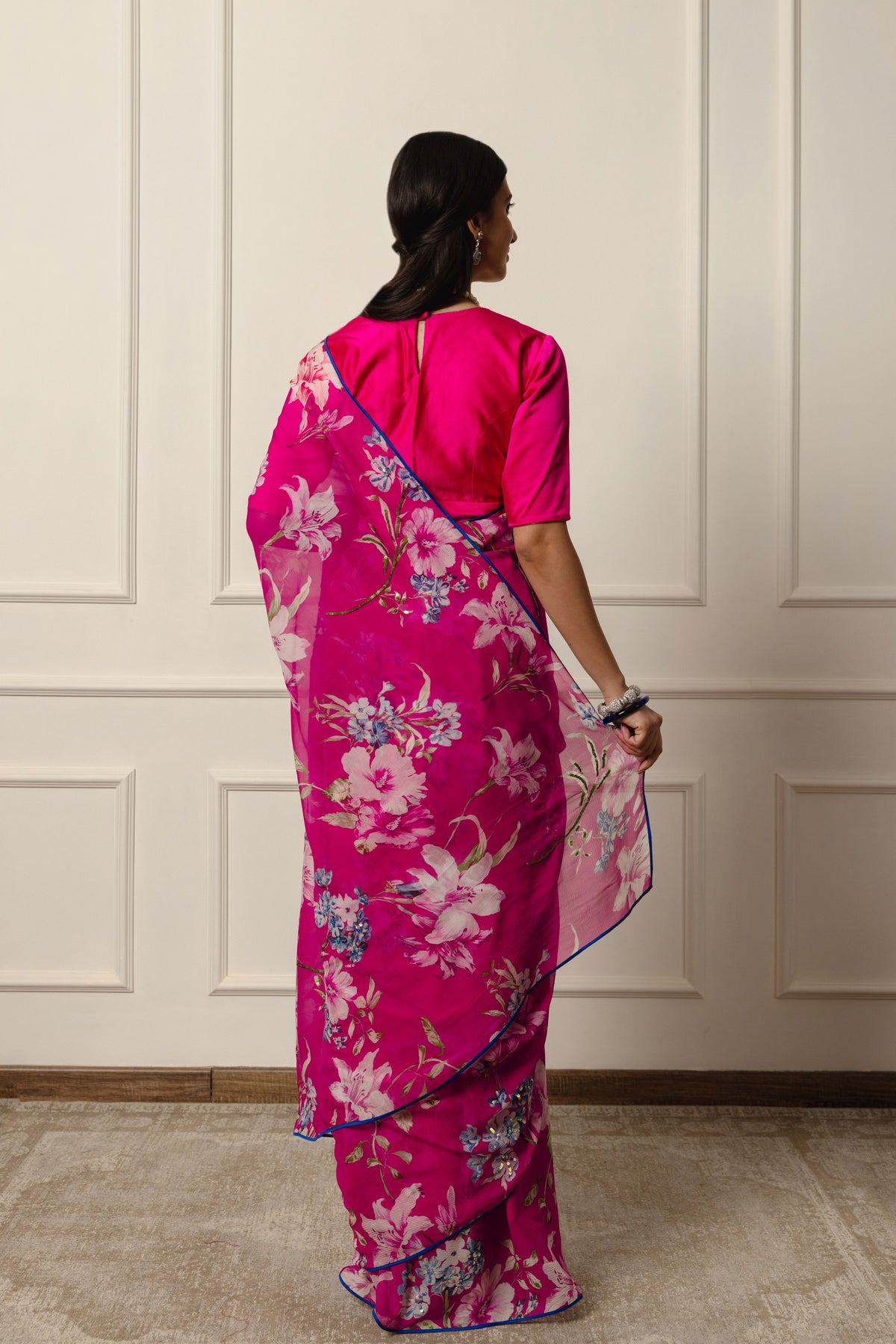 Callie Printed French Chiffon Saree