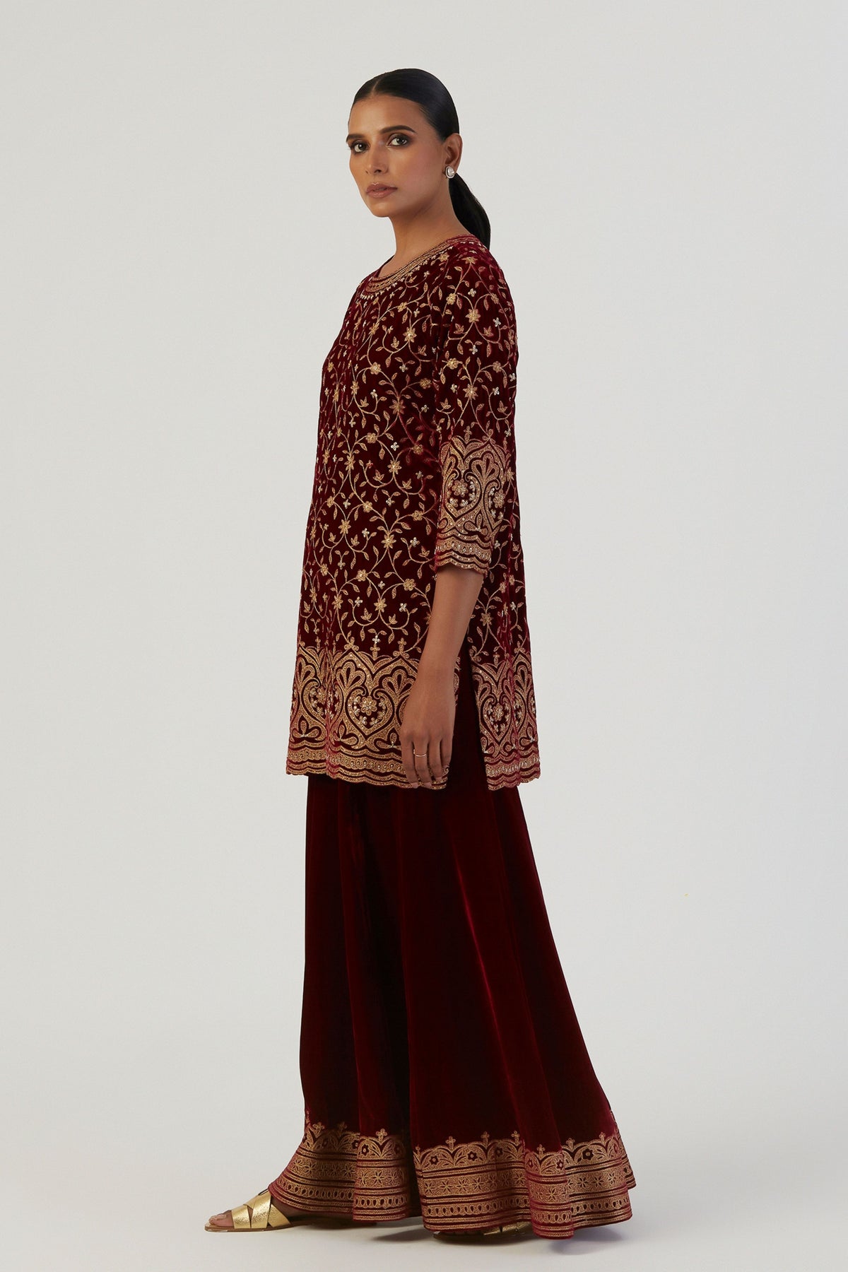 Akira Velvet Kurta and Sharara