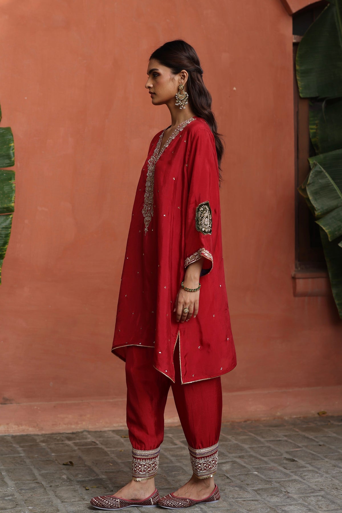 Red Nazira Kurta Set