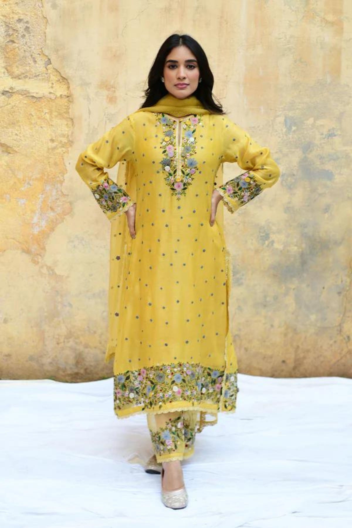 Yellow Orchid Kurta Set