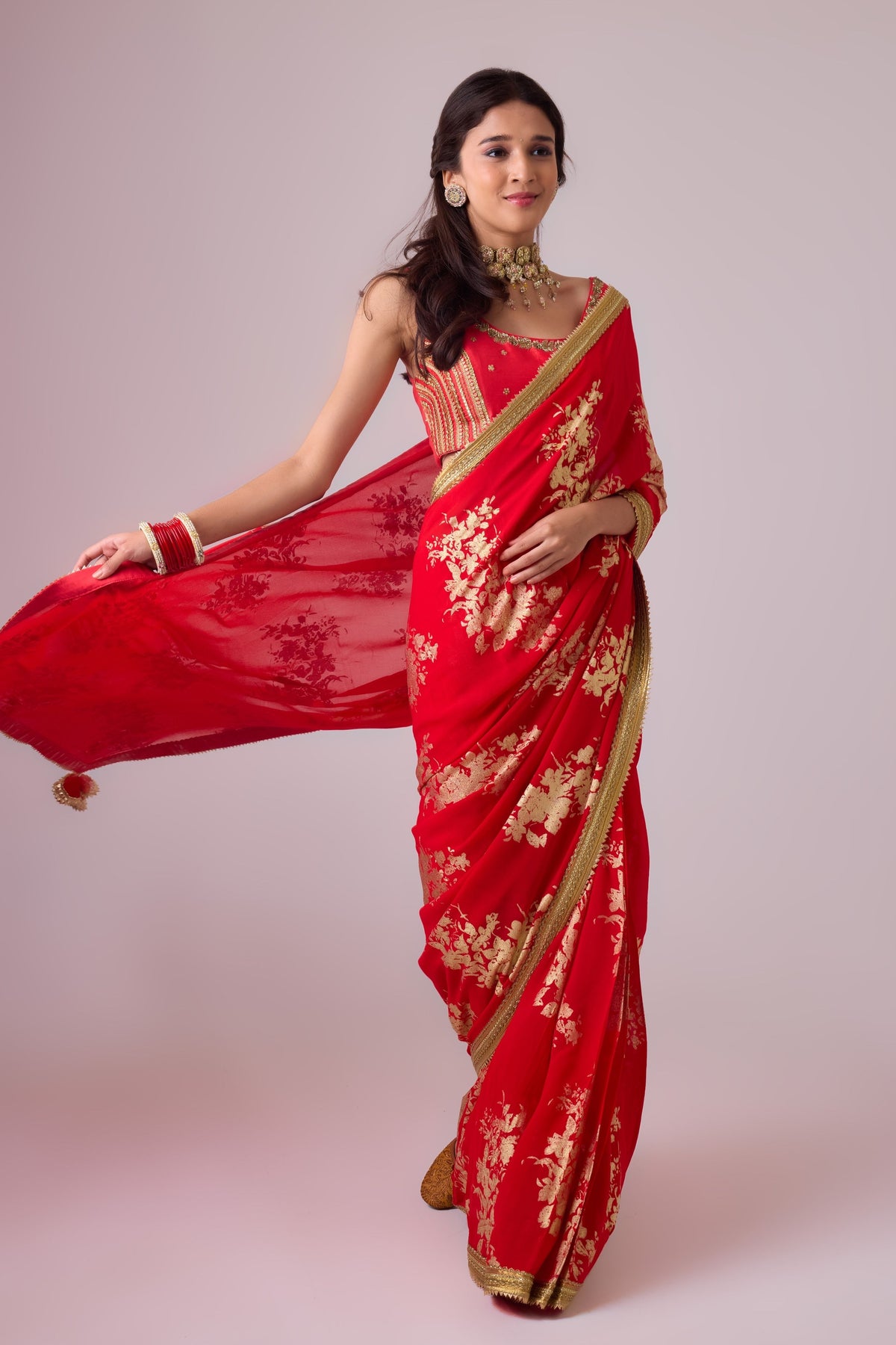 Sindoori Red Saree Set