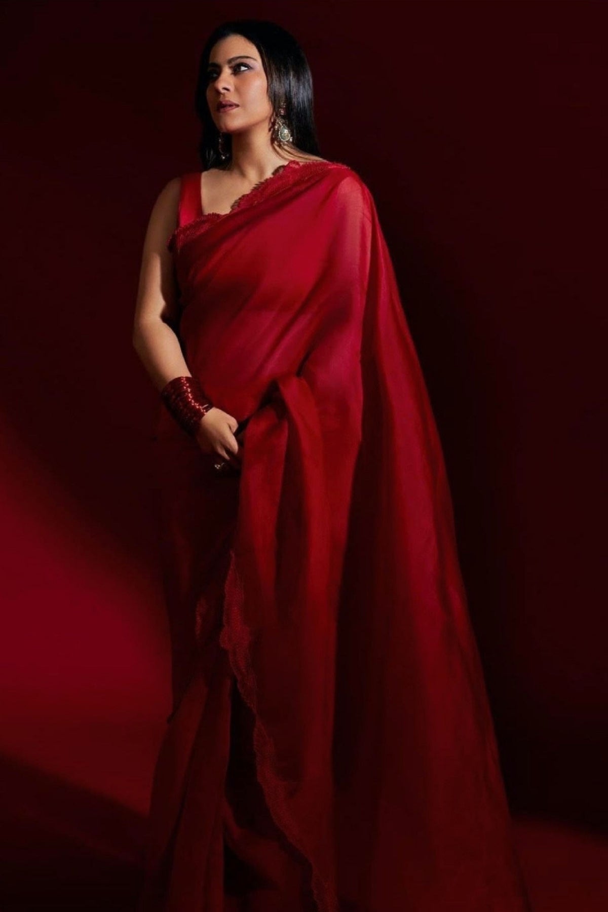 Ruby Red Eagle Saree