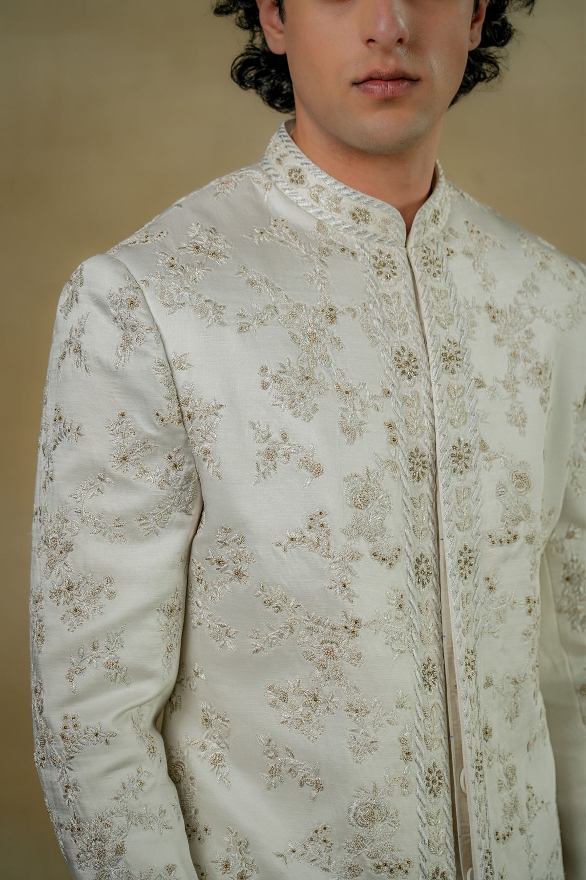 Gardenia White Sherwani