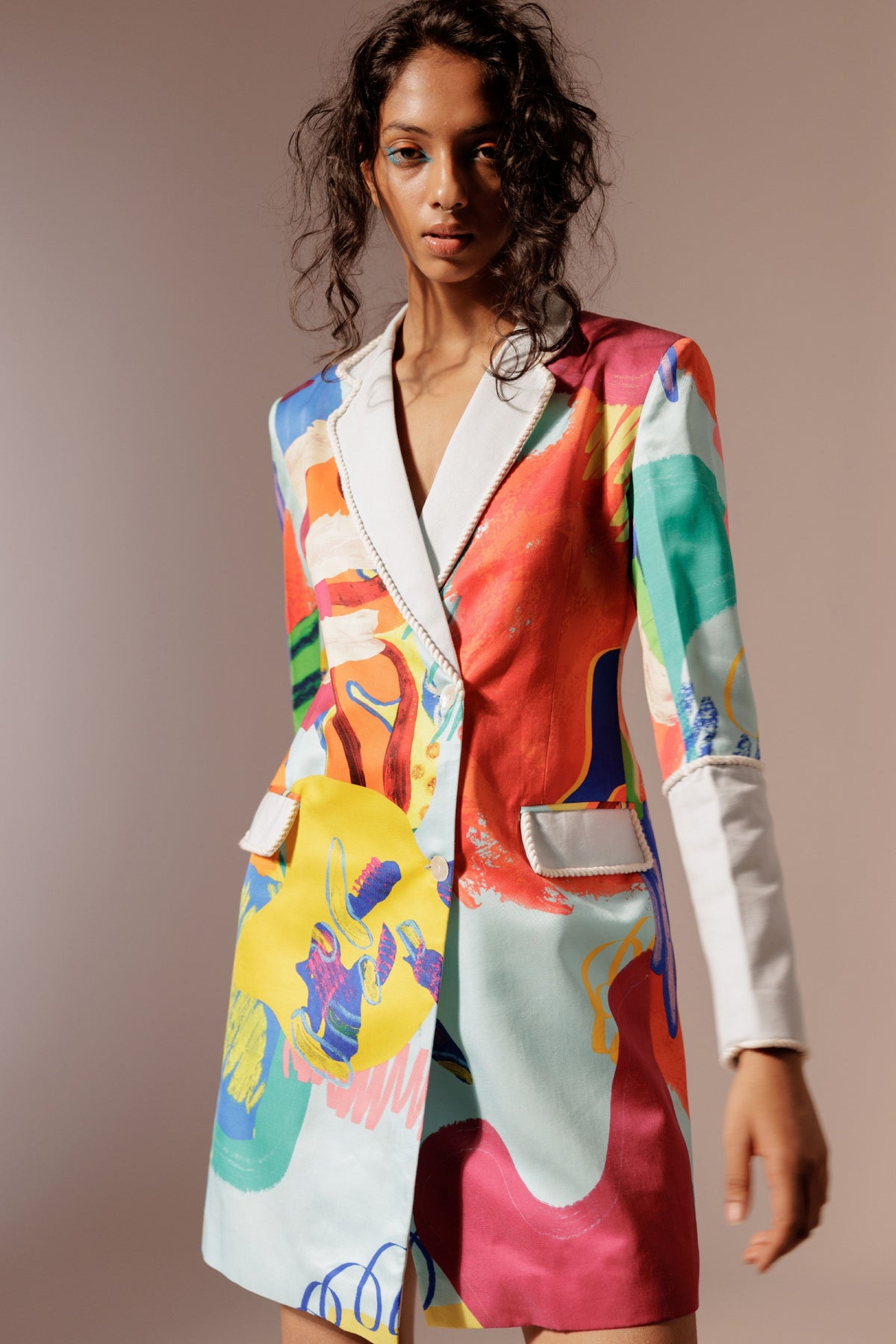 Island Colour Block Blazer Dress