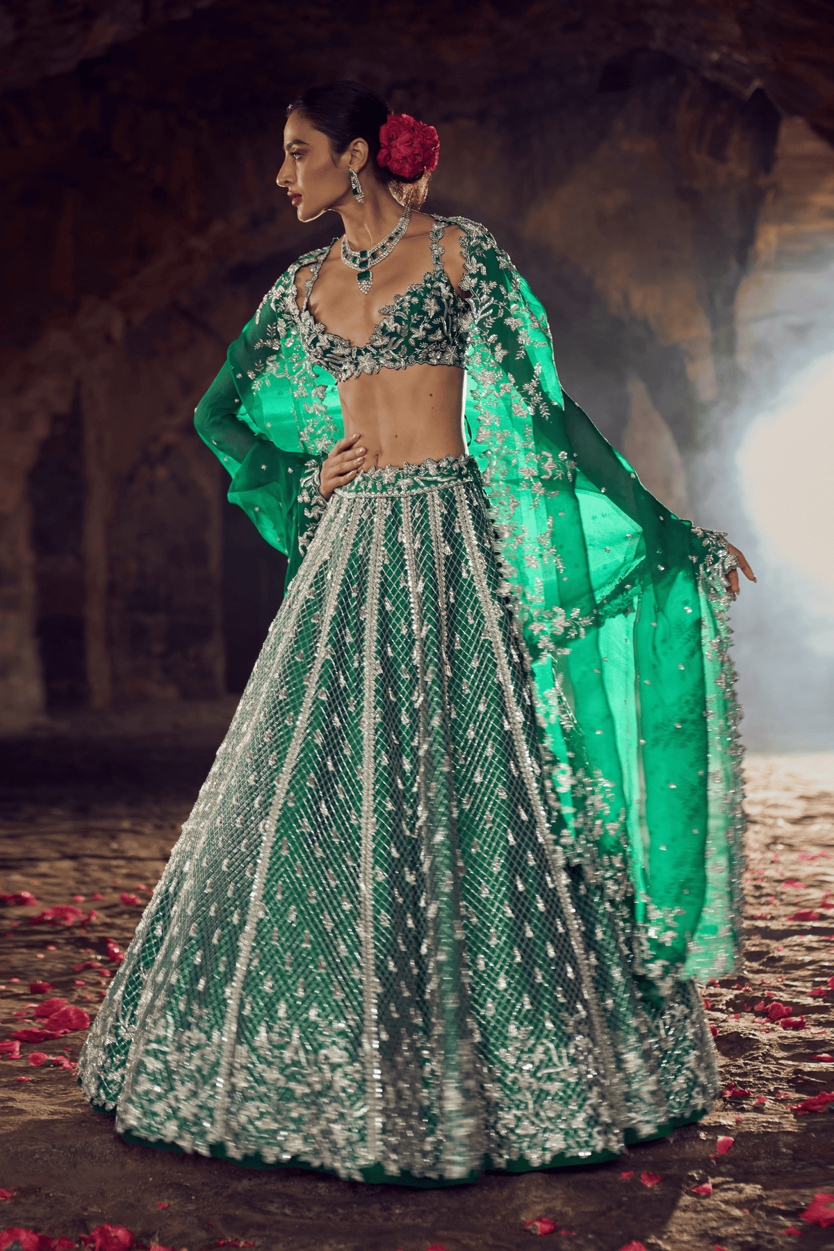 Emerlad Green Hustle Lehenga Set