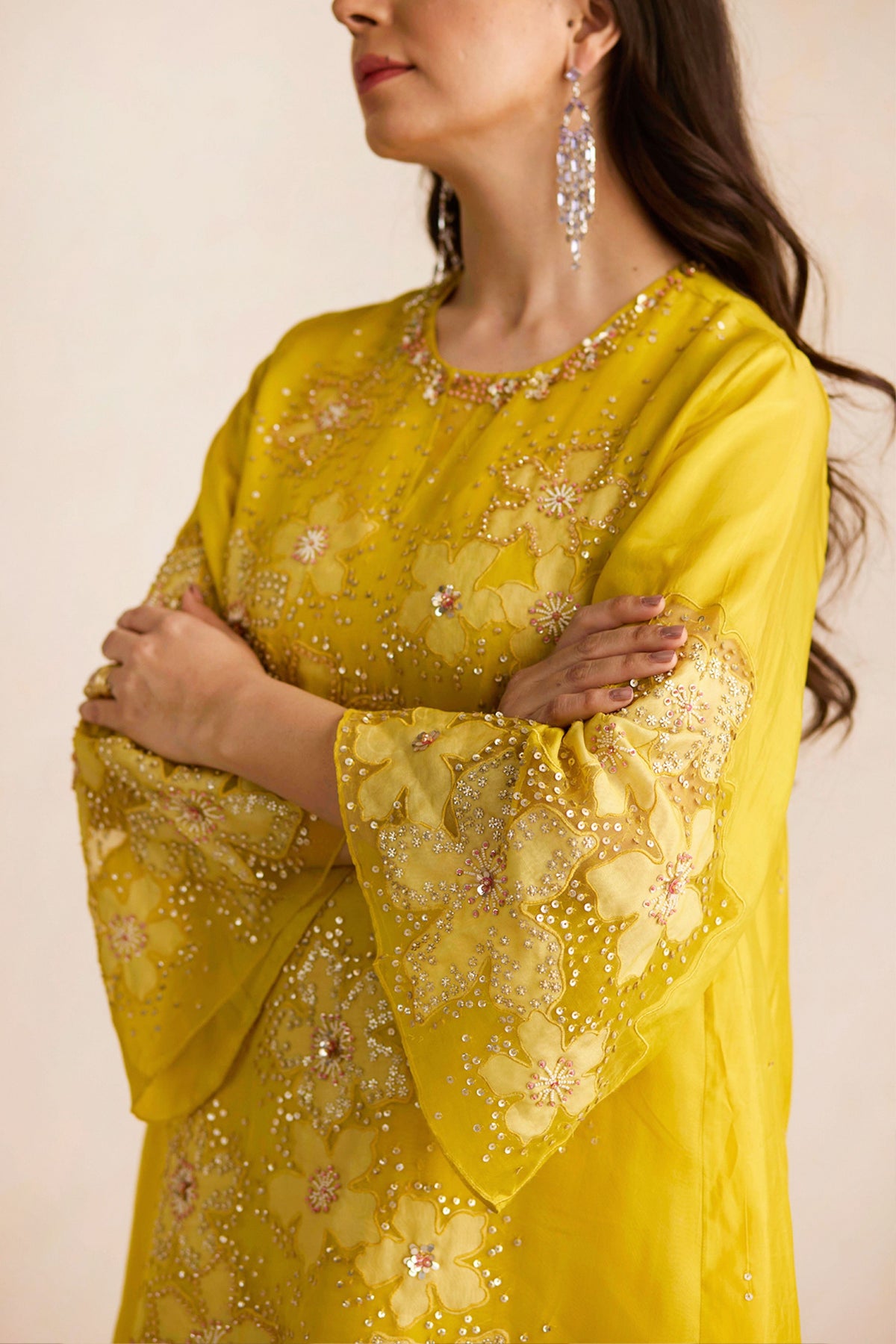 Yellow Mango Sharara Set