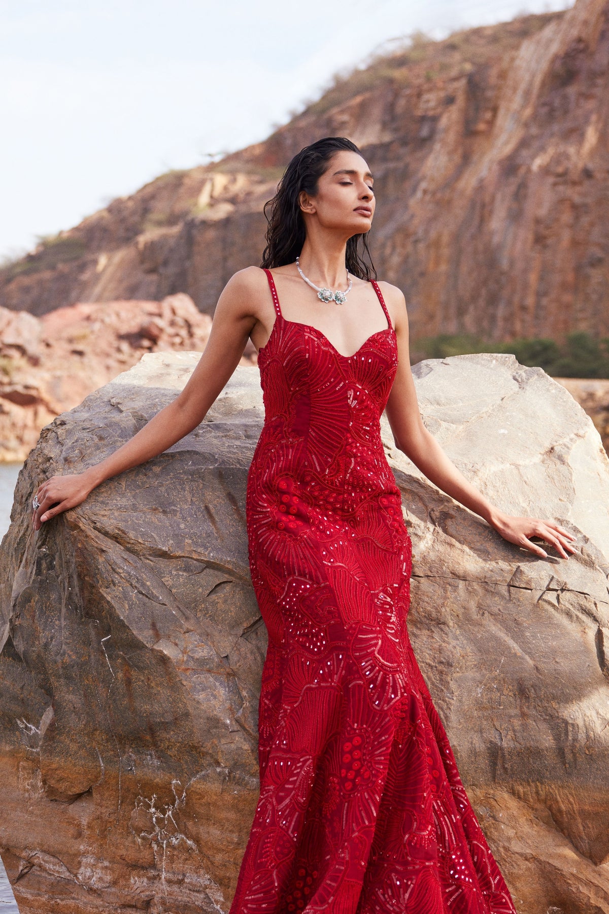 Celina Red Gown