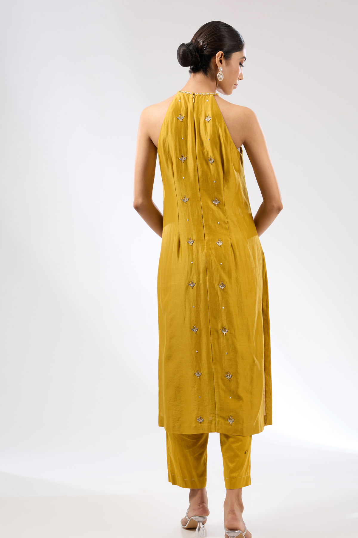 Mustard Halter Kurta Set