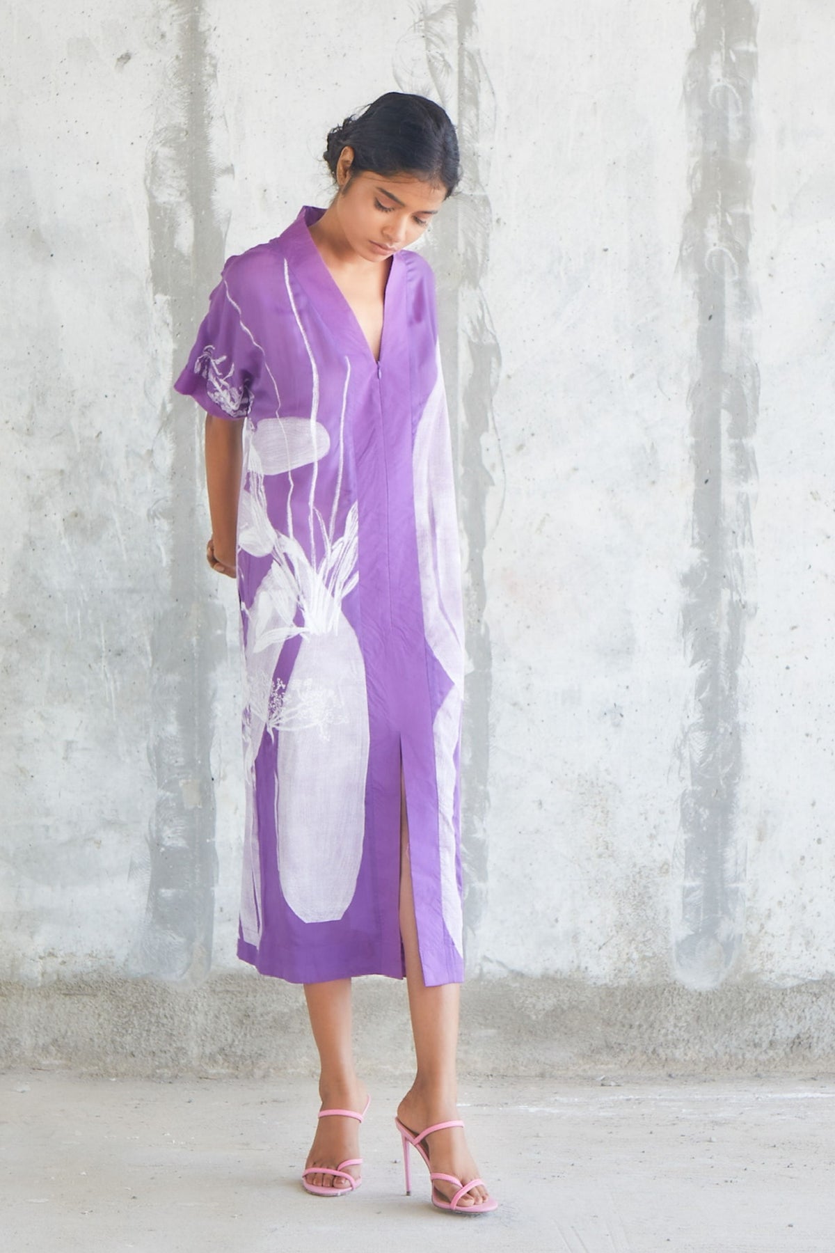 Botanic Purple Shift Dress