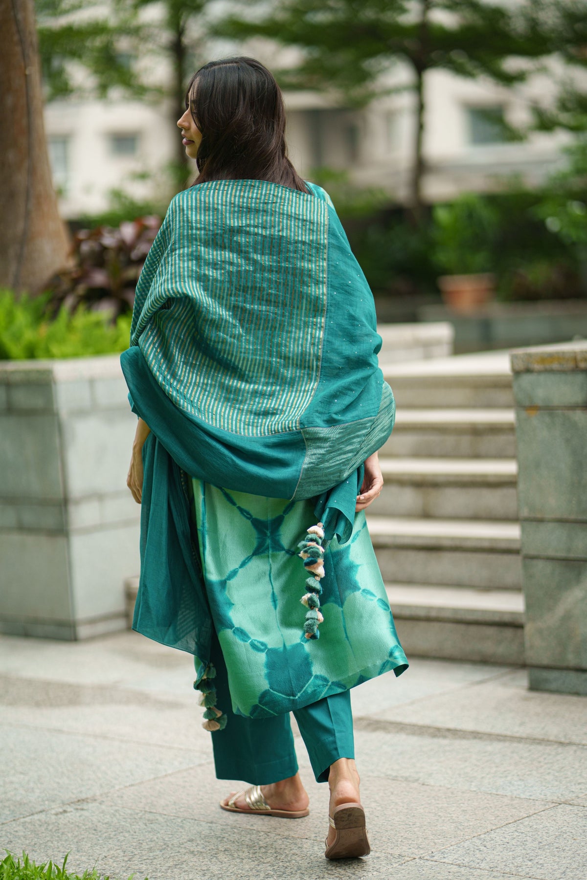 Panelled Emerald Dupatta