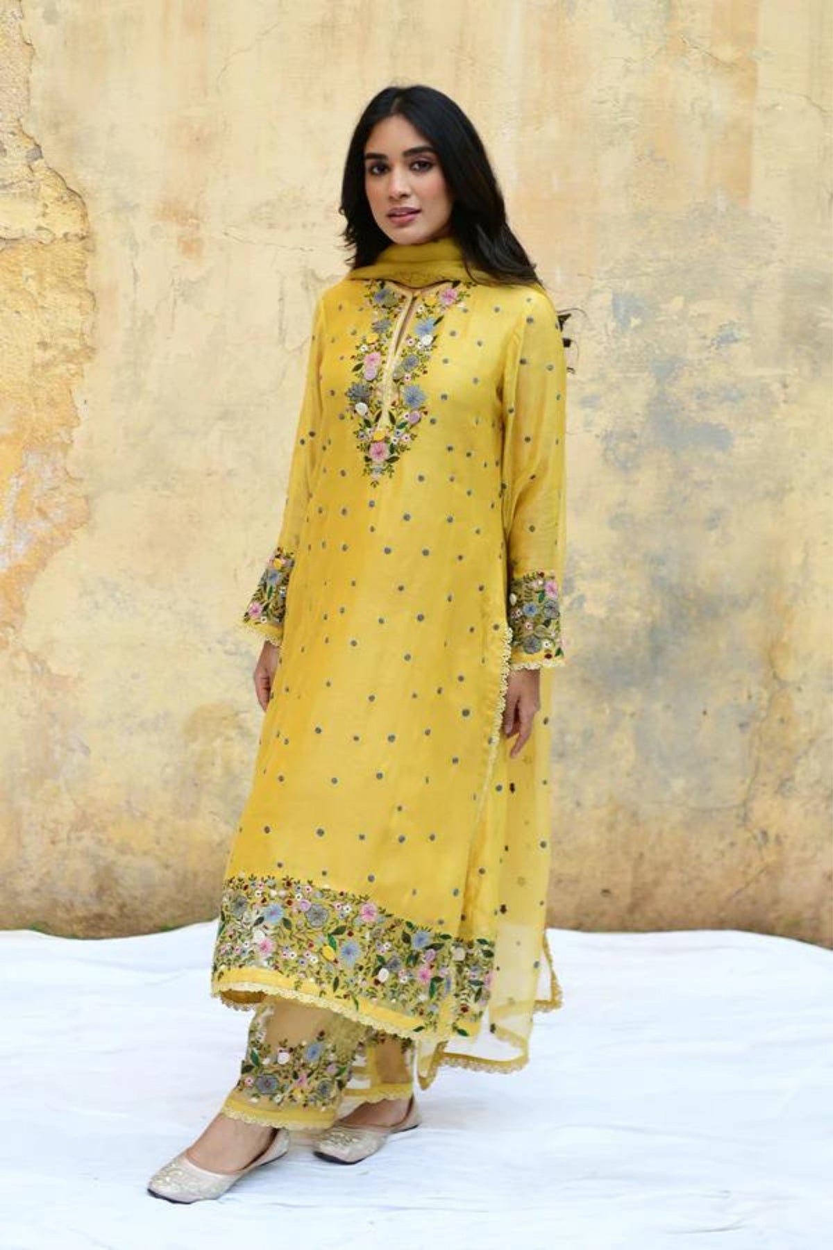 Yellow Orchid Kurta Set