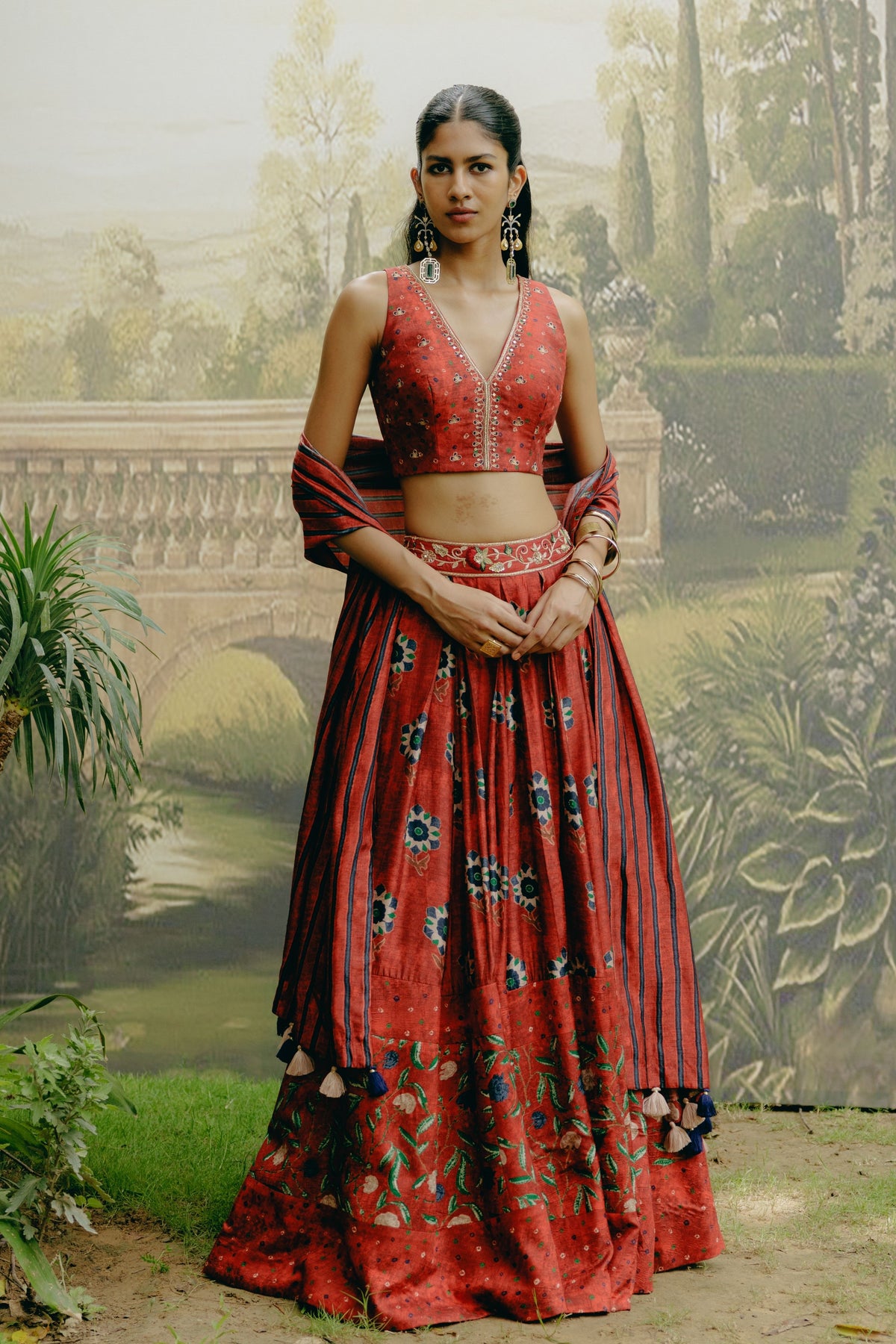 Ruby Red Lehenga Set