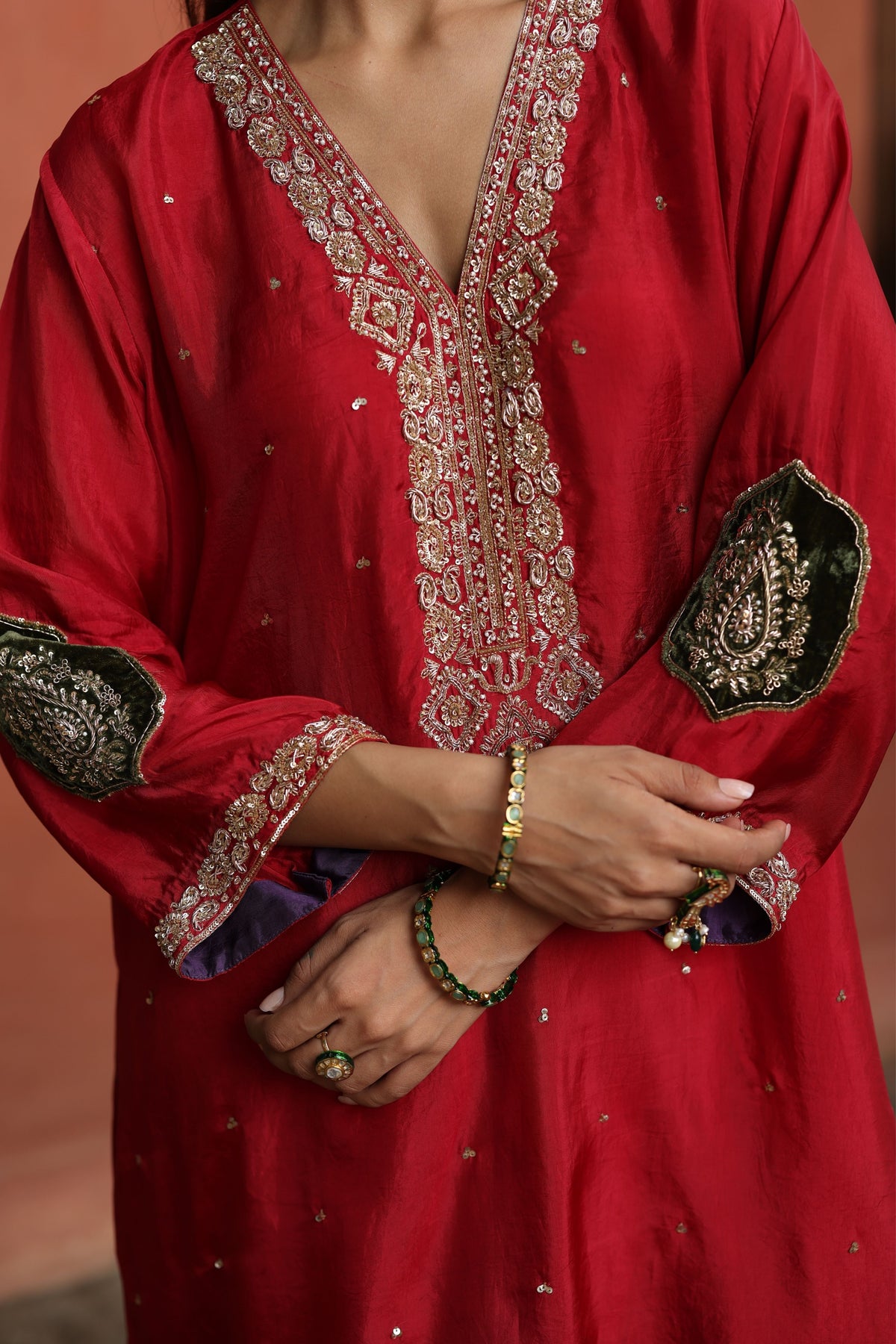 Red Nazira Kurta Set