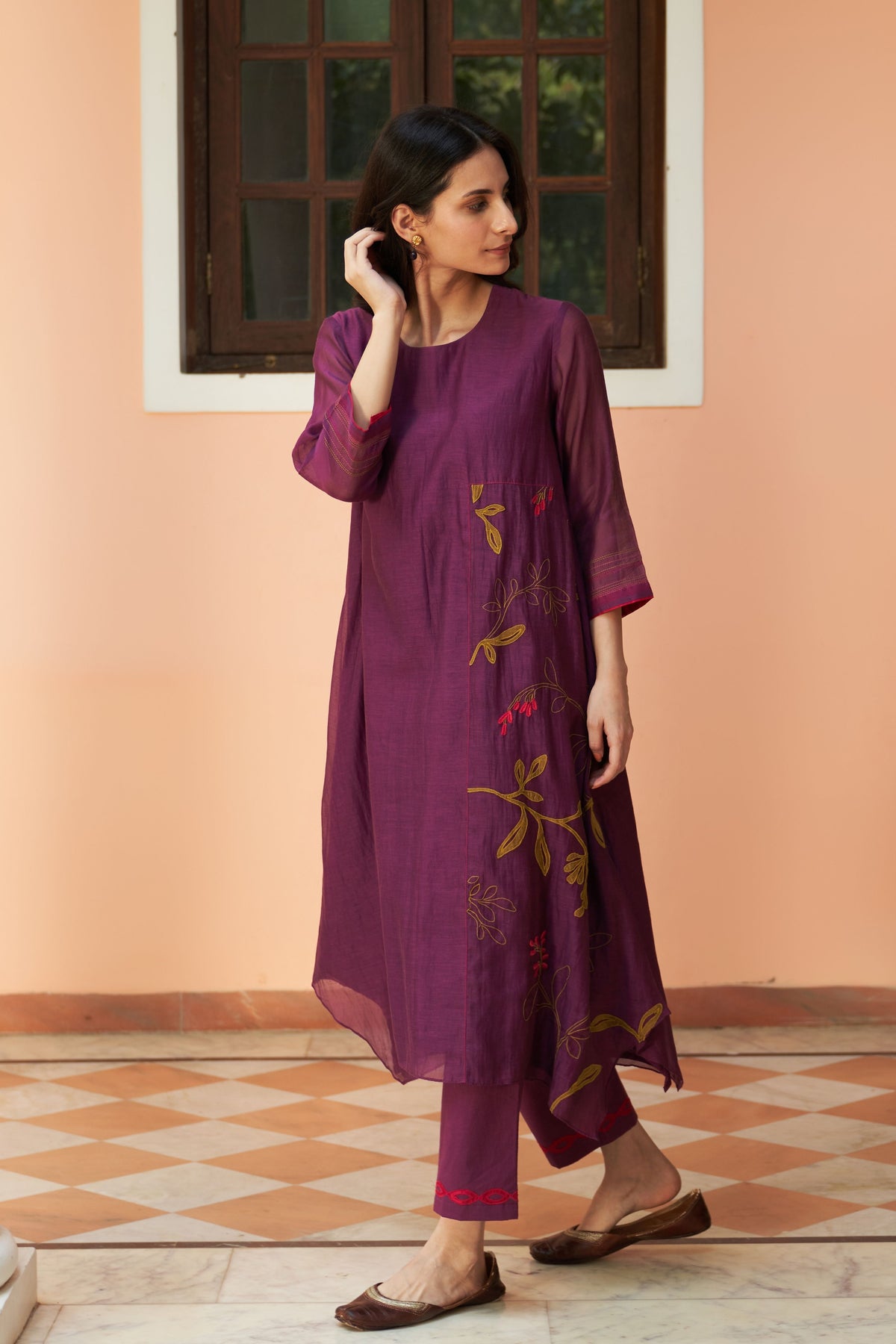 Amethyst Applique Tunic Set