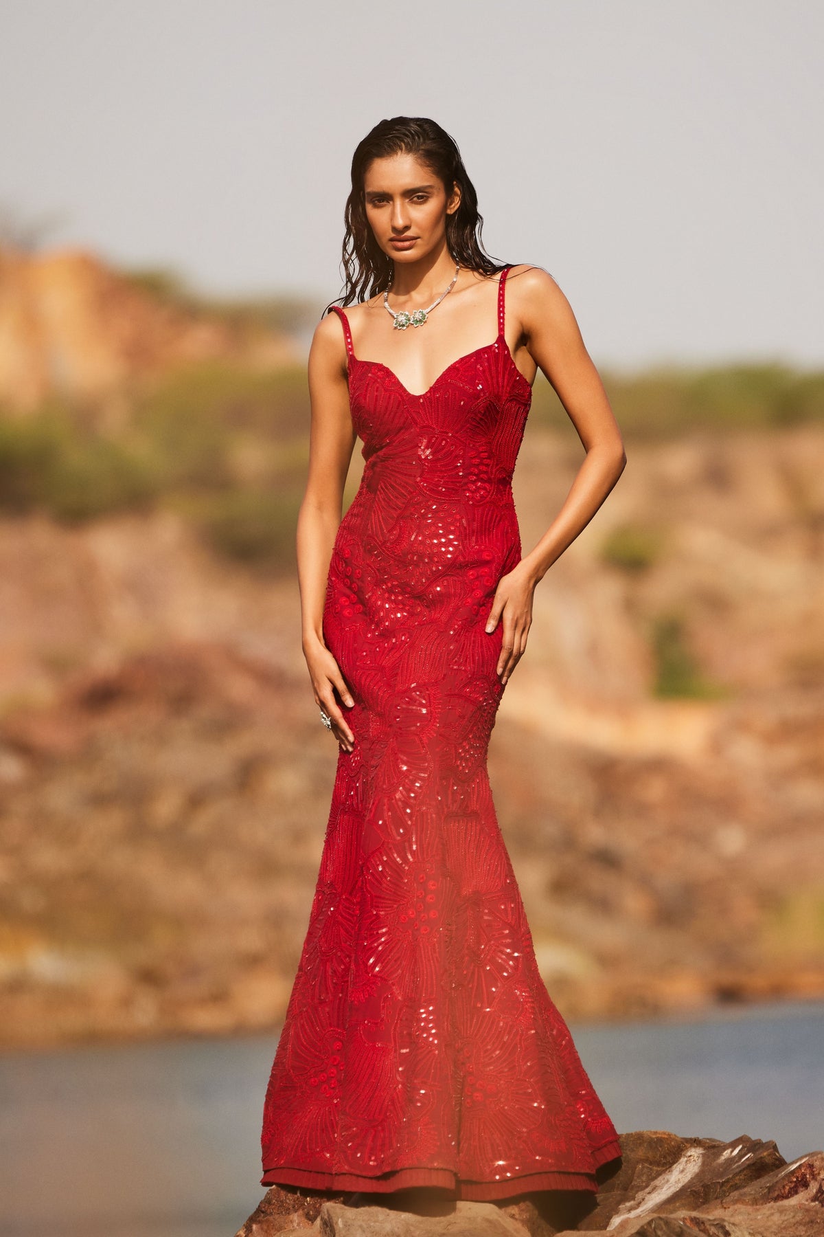 Celina Red Gown