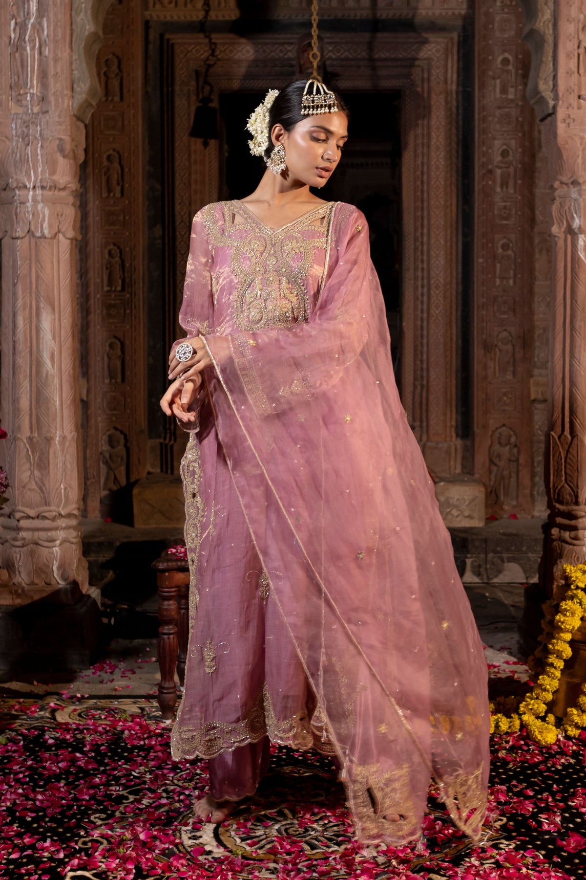 Pink Kurta Palazzo Set