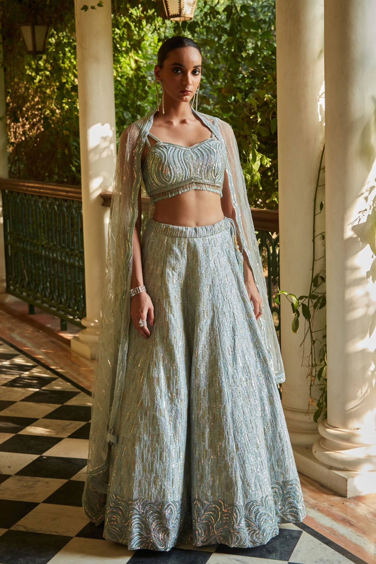 Aisha Mint Blue Lehenga Set