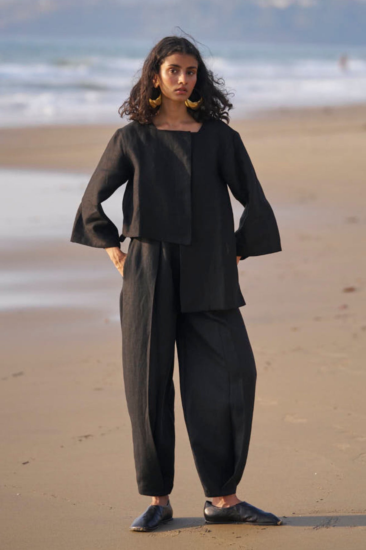 Uneven Hem Linen Co-ord Set