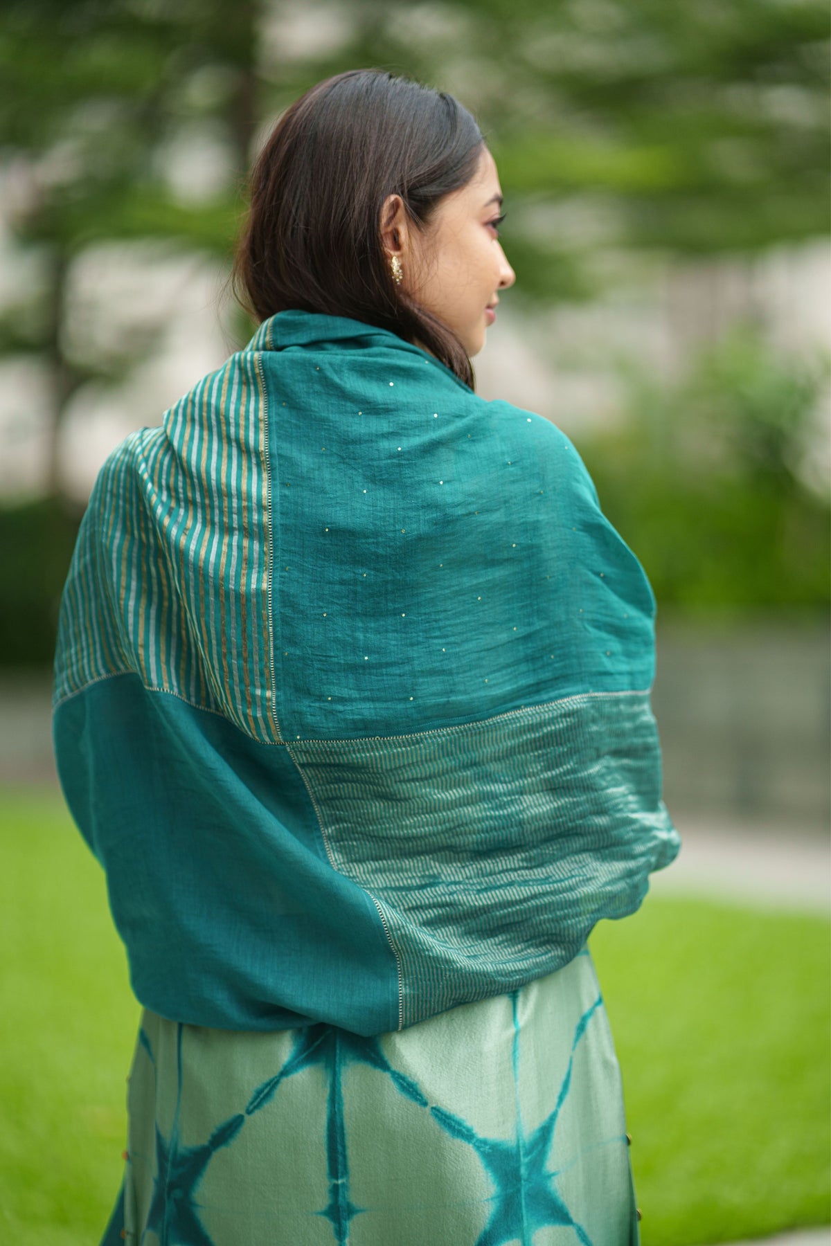 Panelled Emerald Dupatta