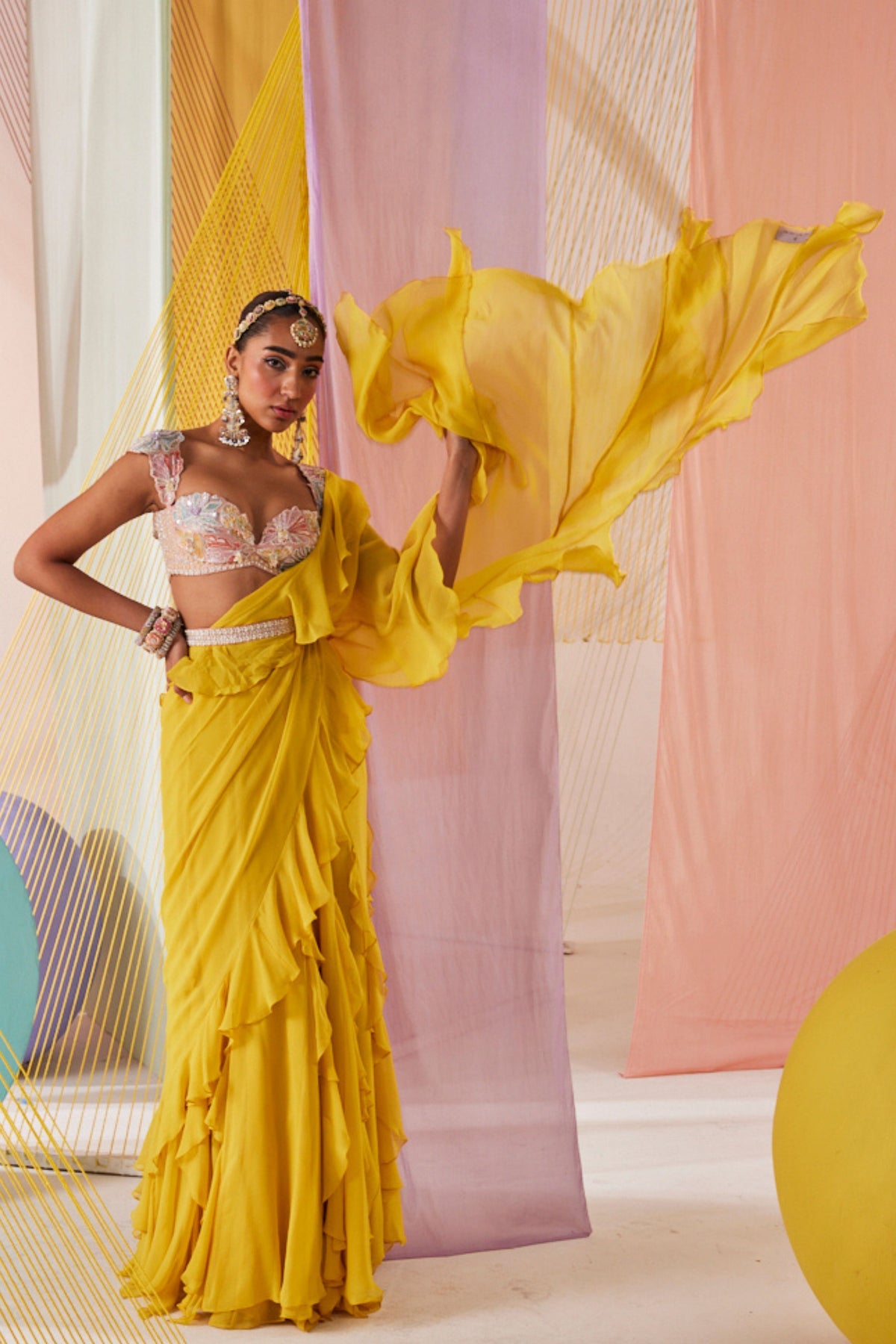 Maeva Pre-draped Saree Set