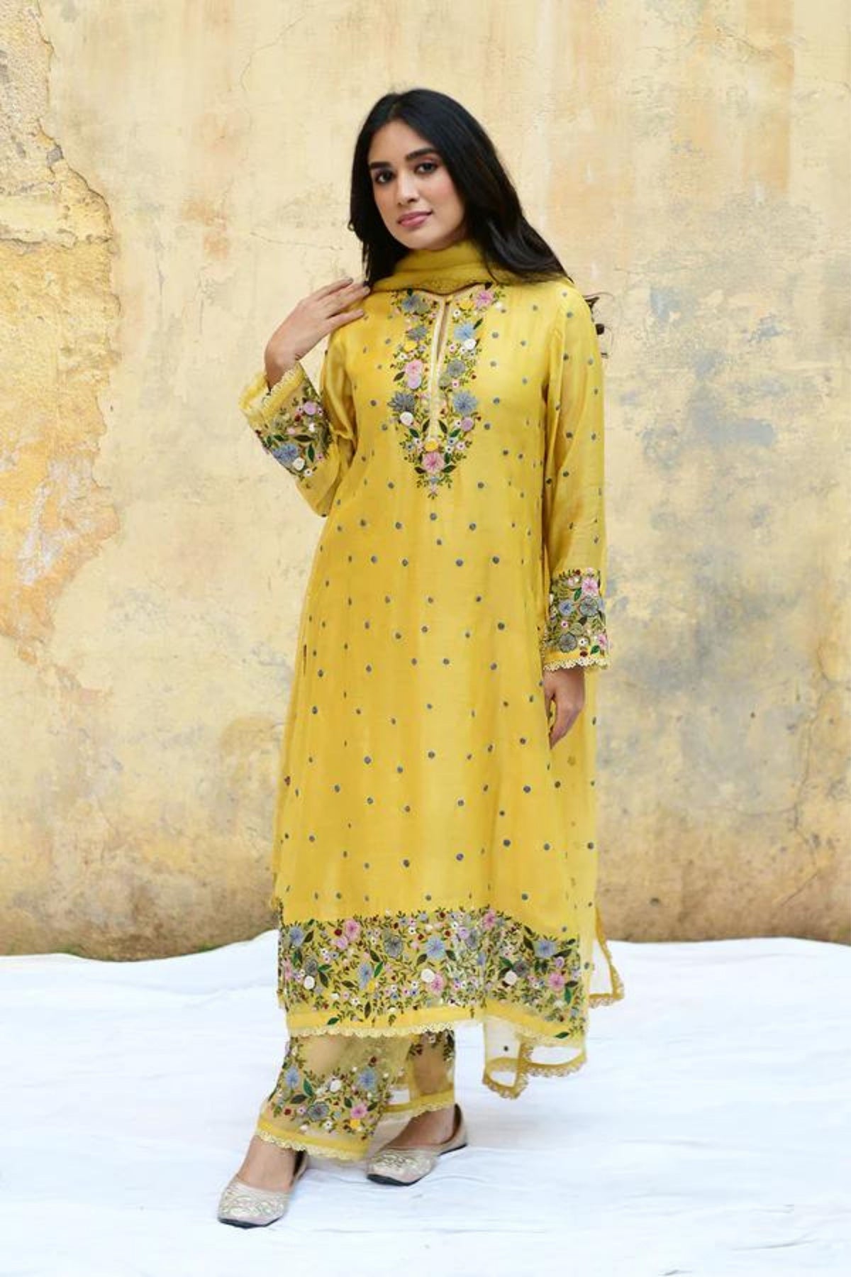 Yellow Orchid Kurta Set