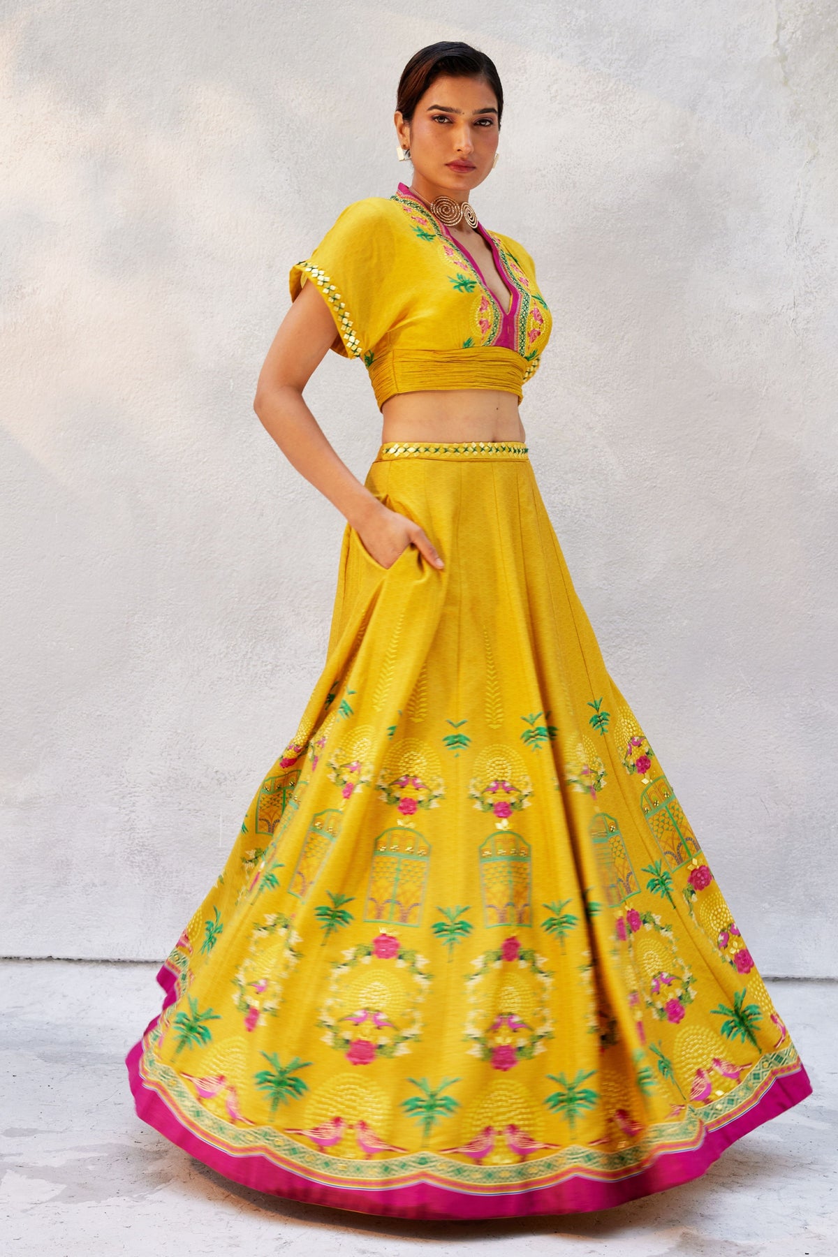 Bright Gold Lehenga Set