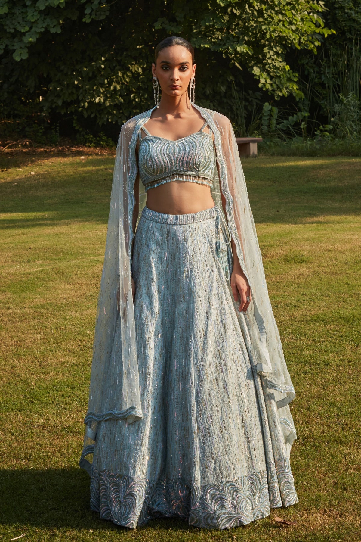 Aisha Mint Blue Lehenga Set