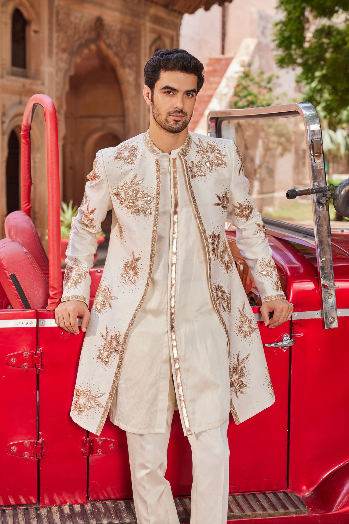 Shaheen Silk Sherwani Set