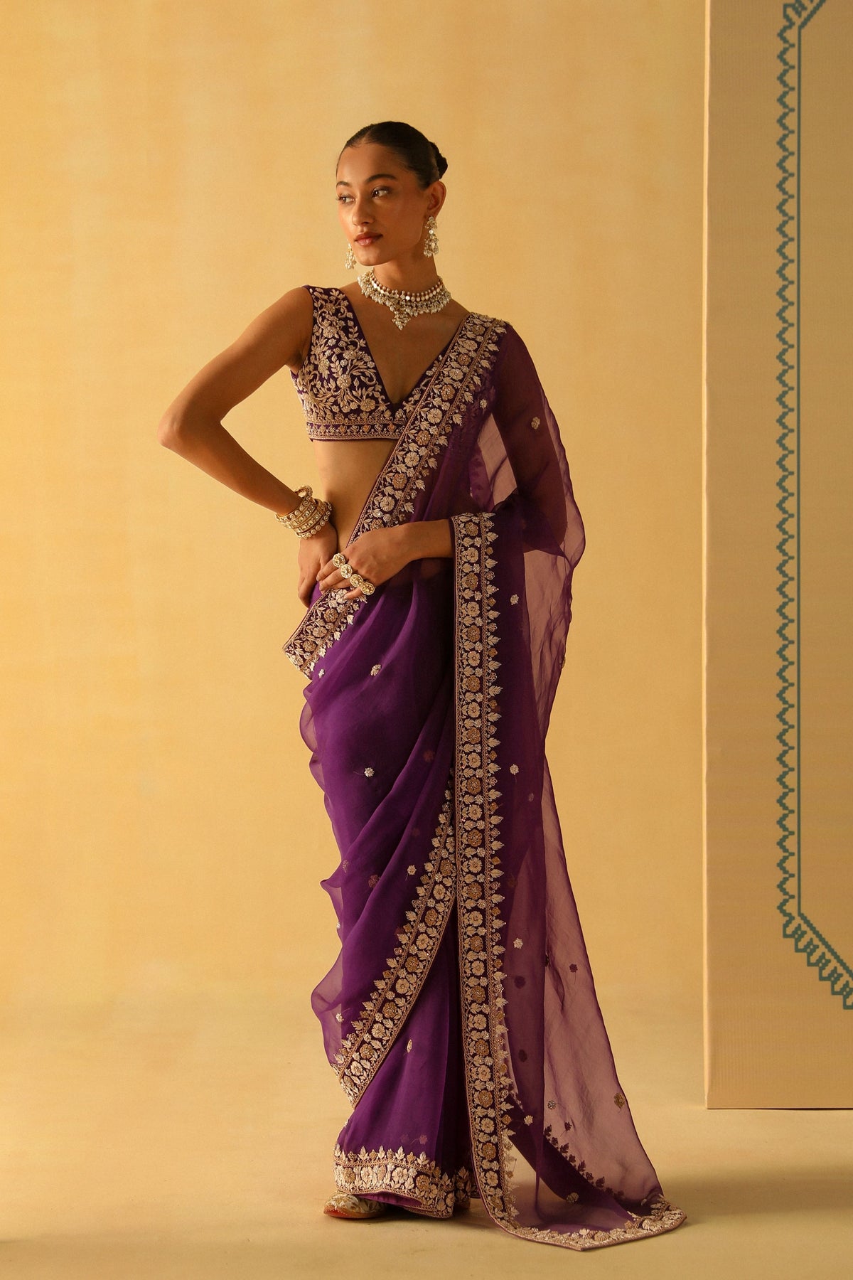 Deep Purple Hannah Saree Set