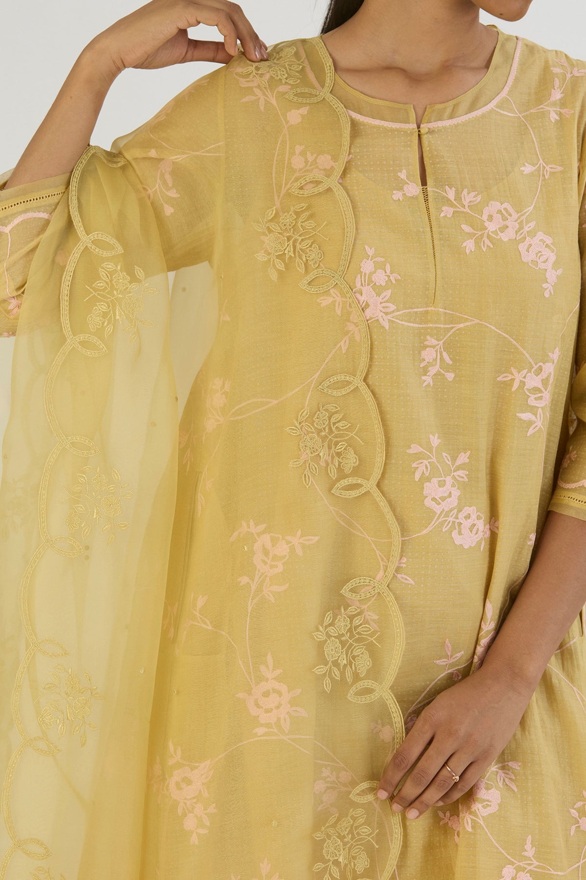 Light Yellow Bela Dupatta