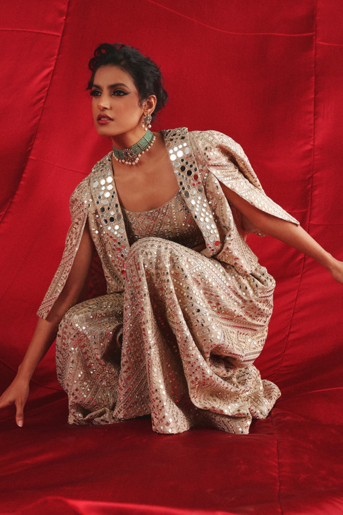 Flared Silver Sharara