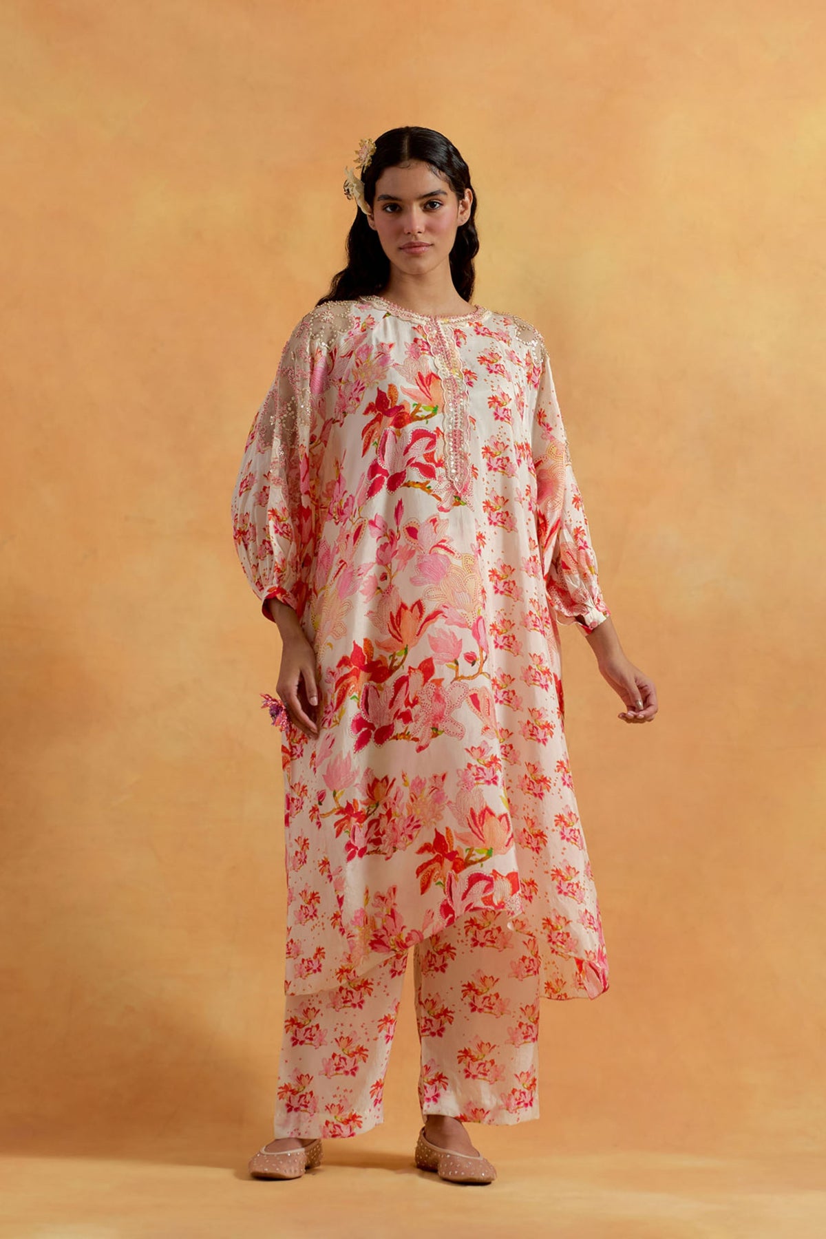 Ecru Magnolia Kurta Set