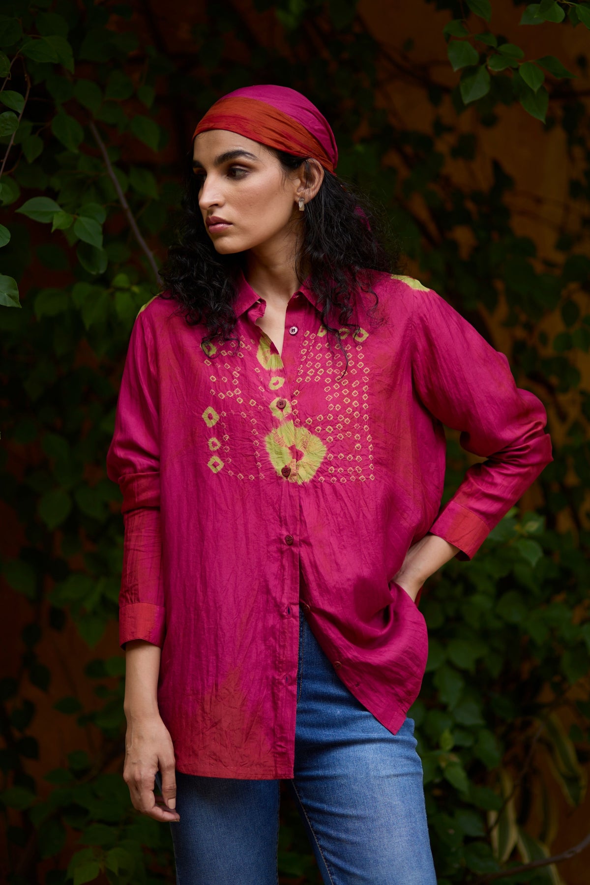 Pink Bandhni Shirt