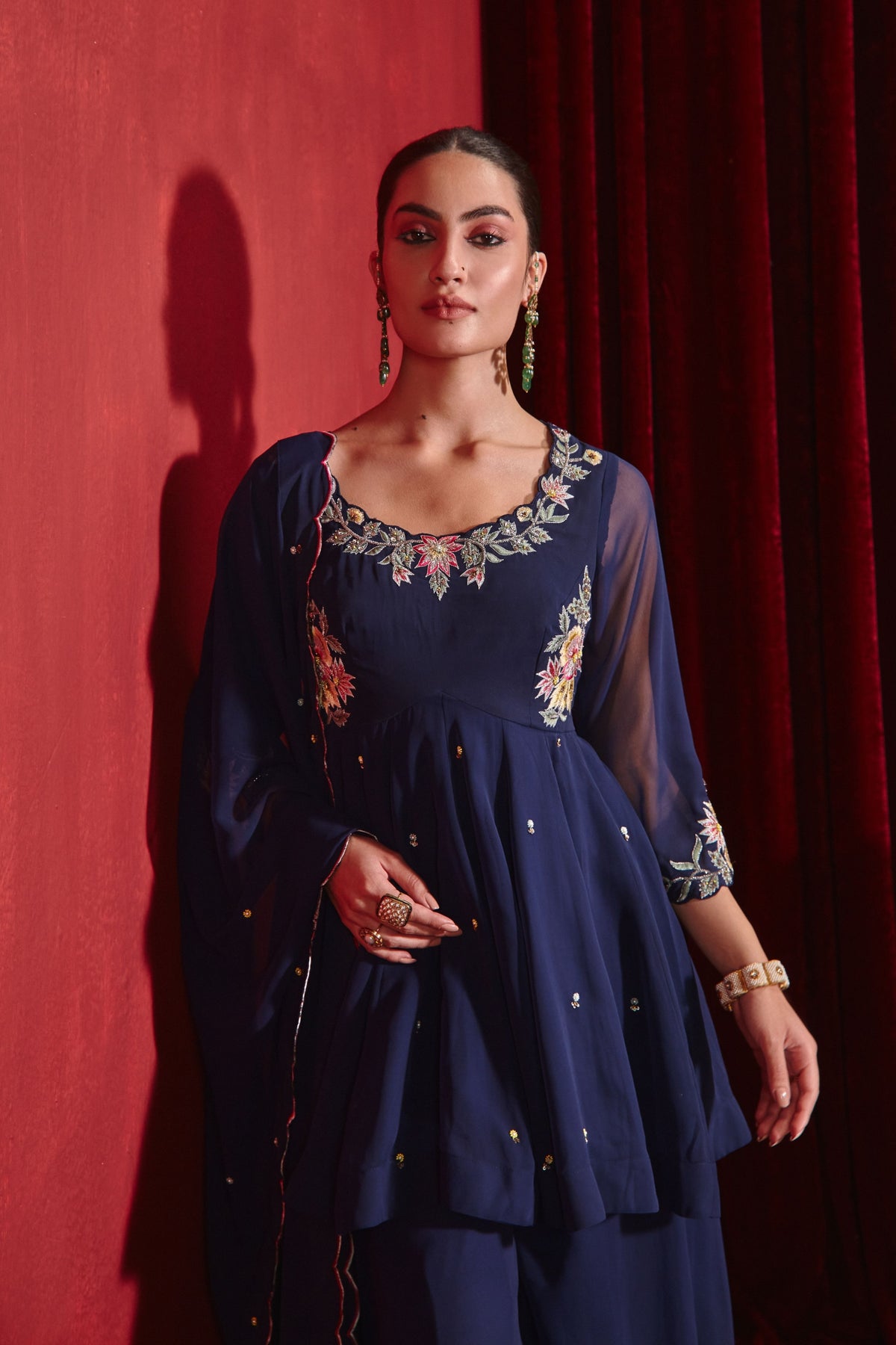 Navy Riddhi Sharara Set