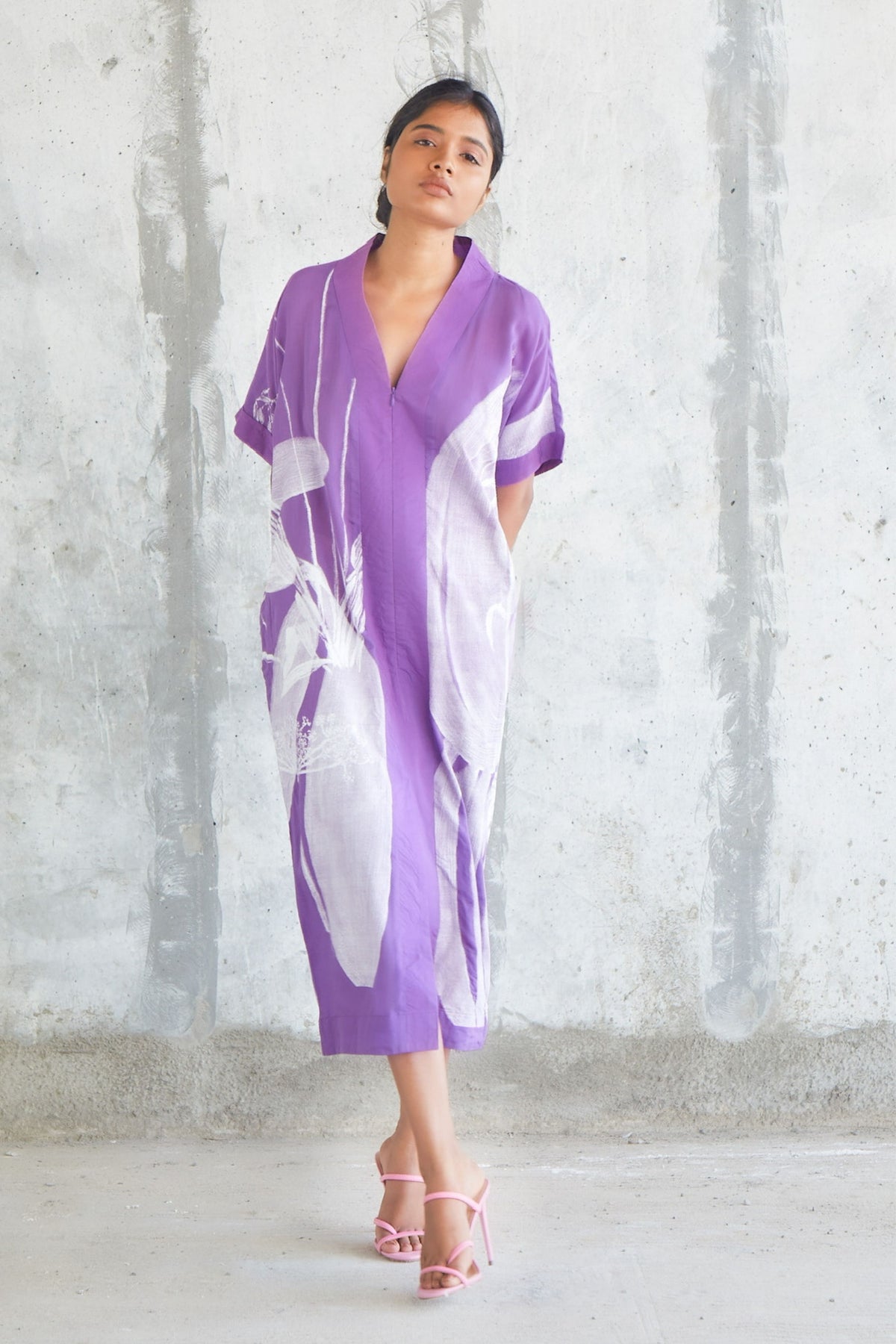 Botanic Purple Shift Dress