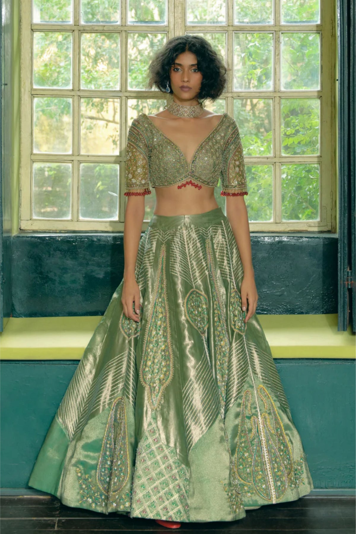 Emerald Green Lehenga Set