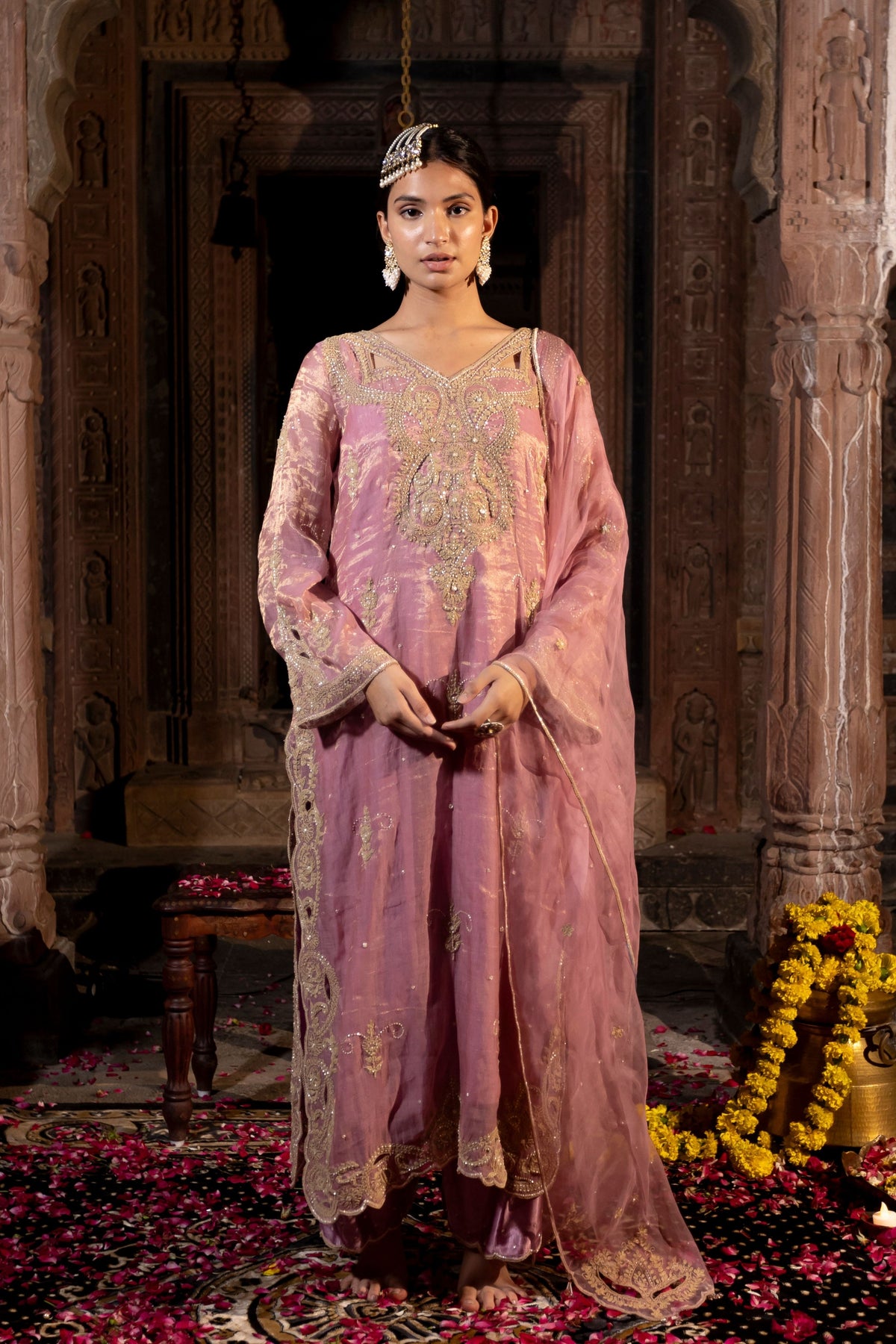 Pink Kurta Palazzo Set