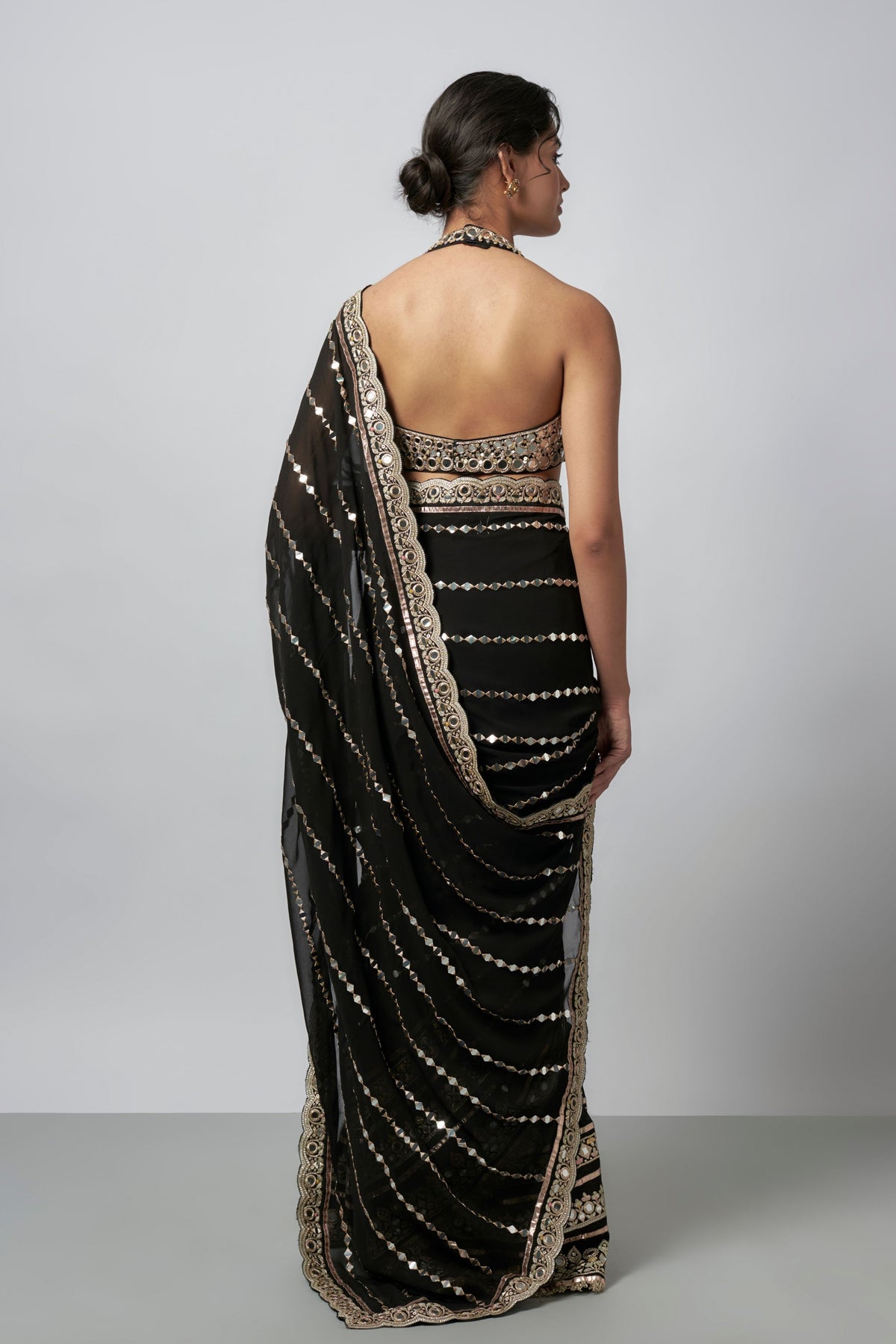 Black Aradhana Saree Set