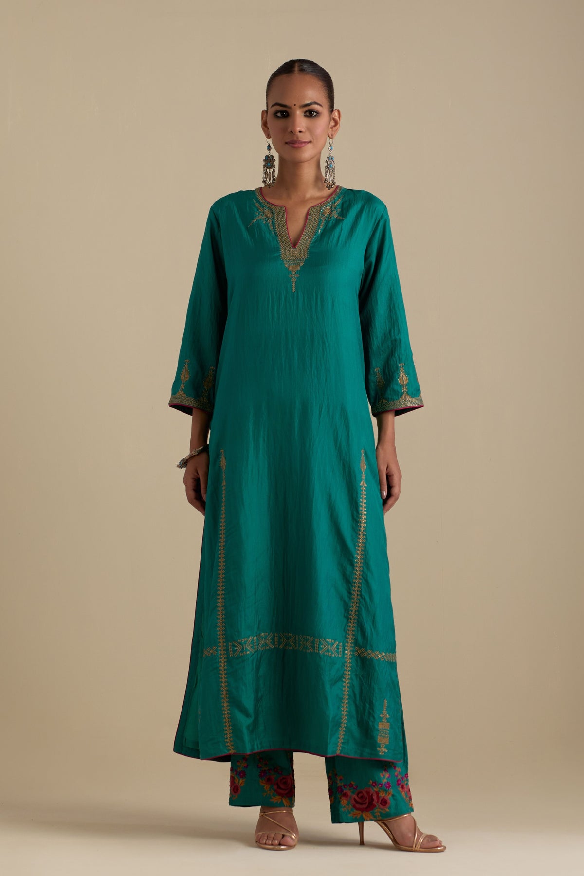 Persian Green Straight Kurta Set