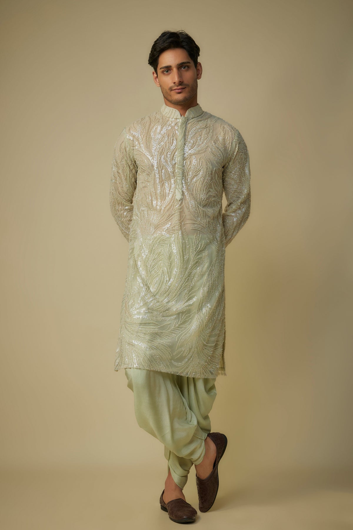 Sage Green Men Kurta Set