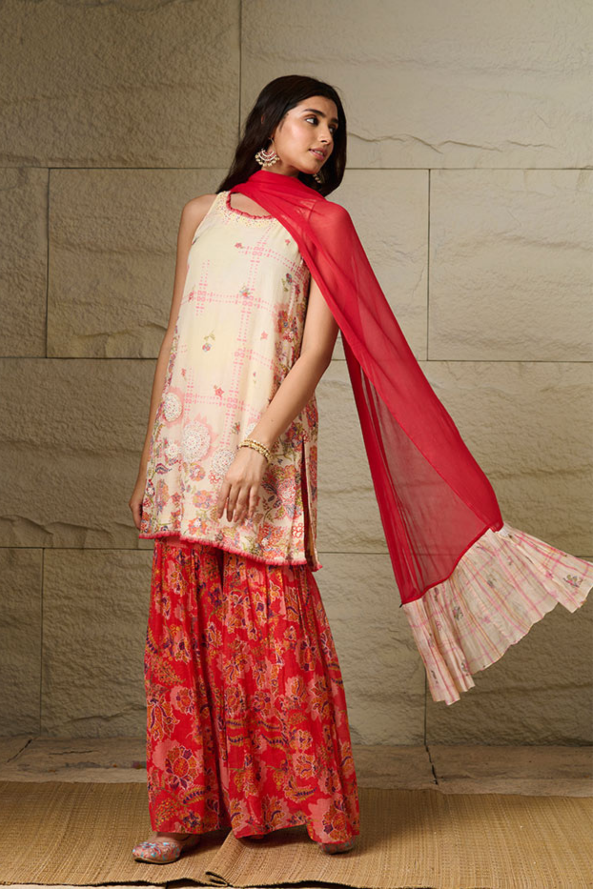 Prema Red Kurta Set