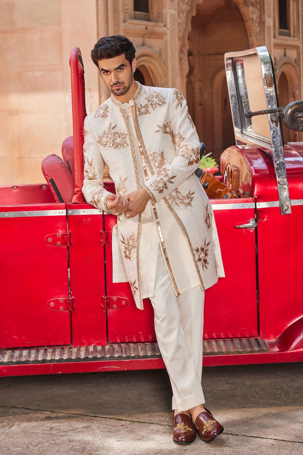 Shaheen Silk Sherwani Set