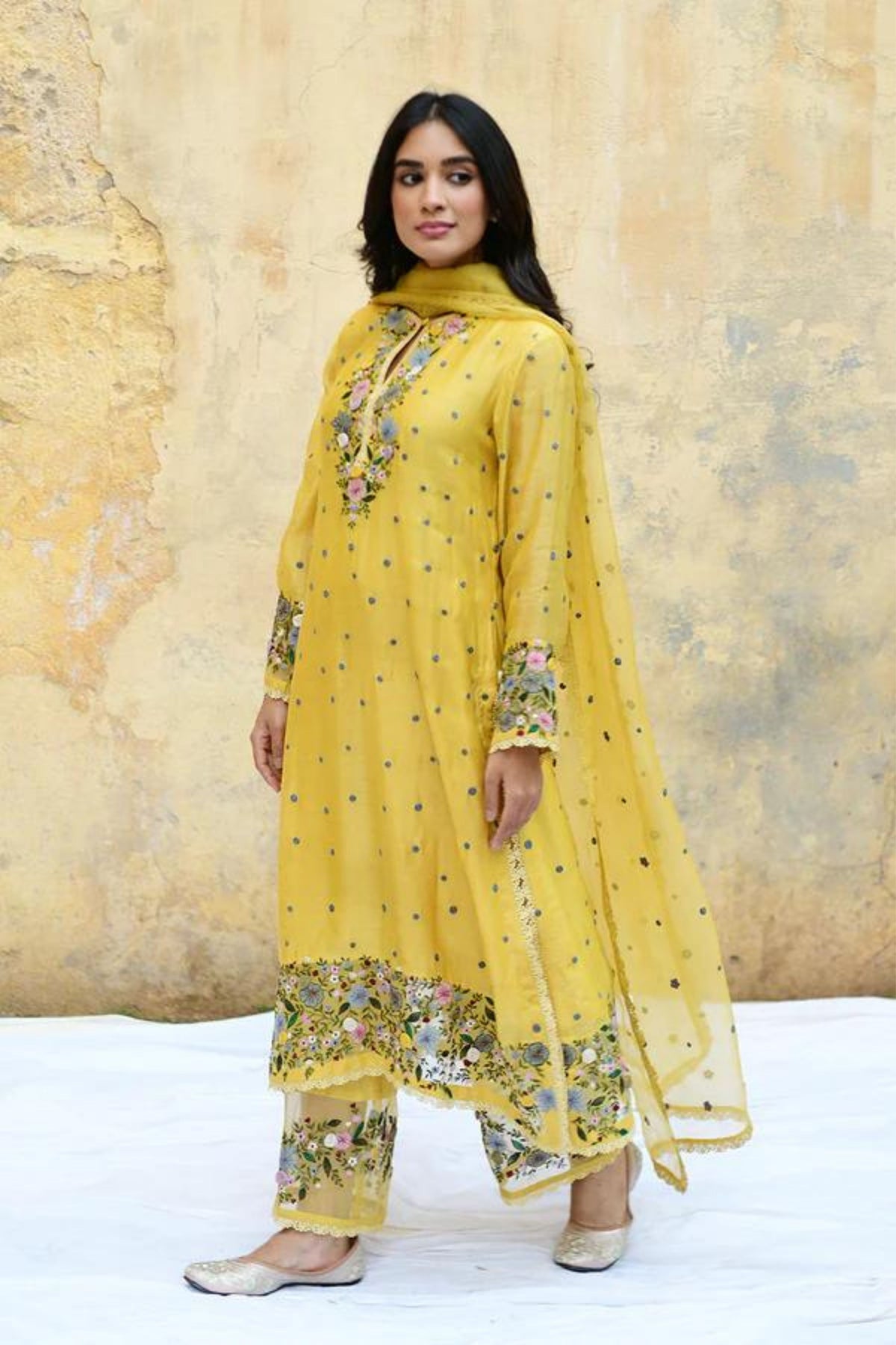 Yellow Orchid Kurta Set