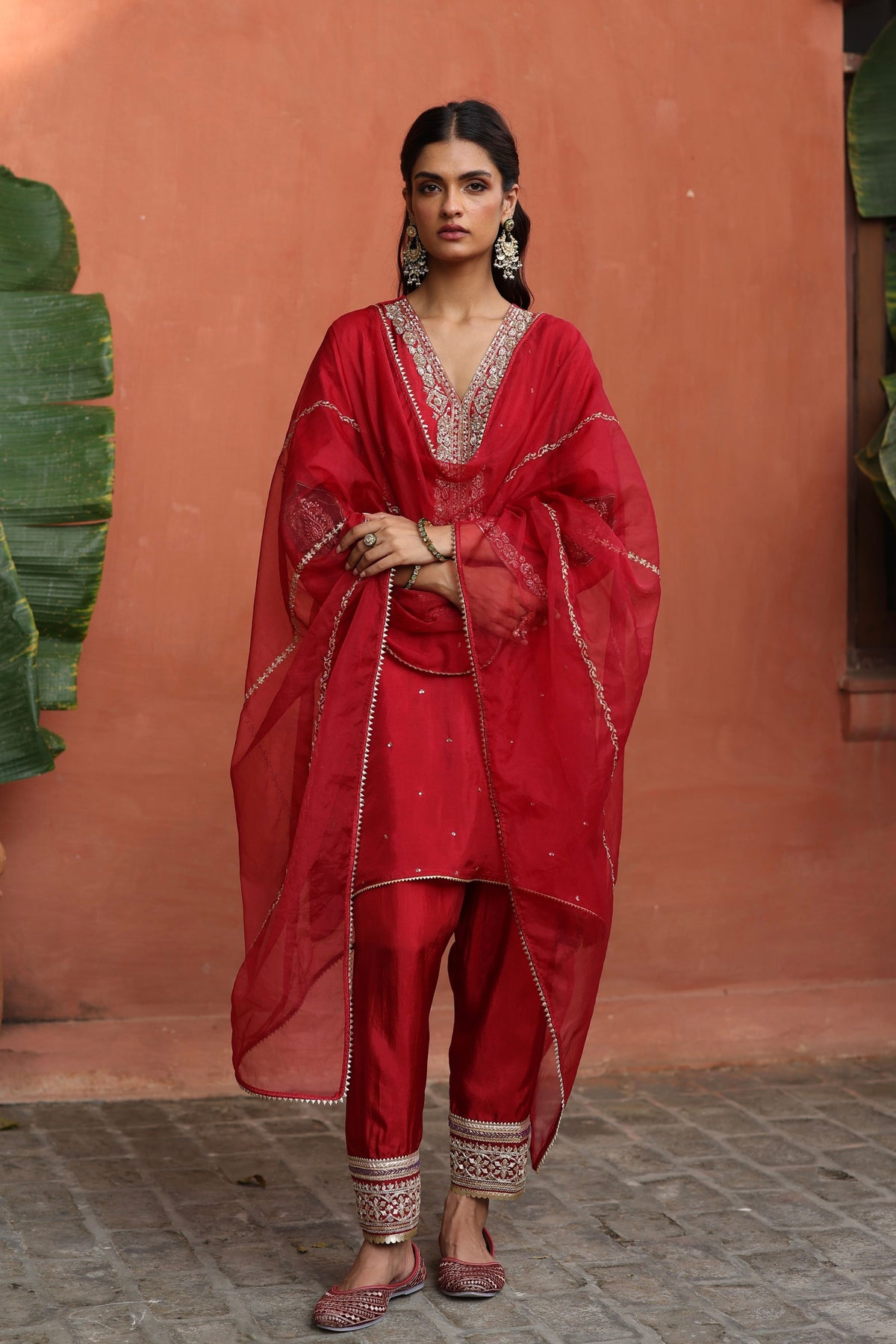 Red Nazira Kurta Set