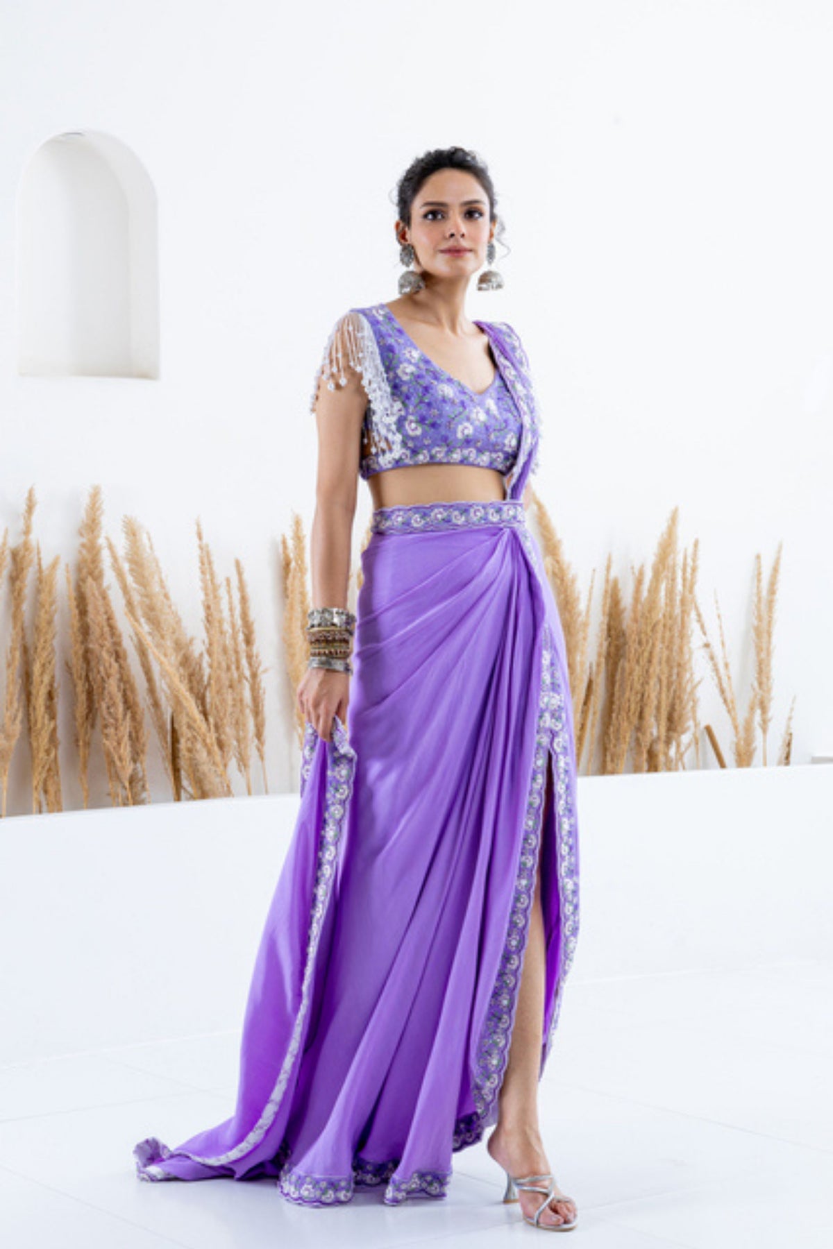 Lilic Pre-drape Saree Set