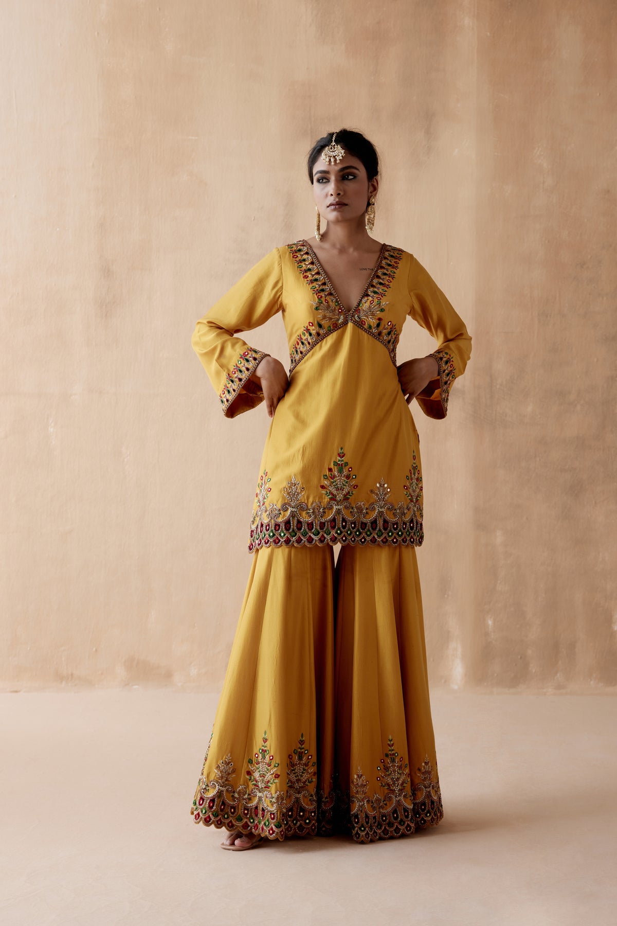 Mustard Sharara Set