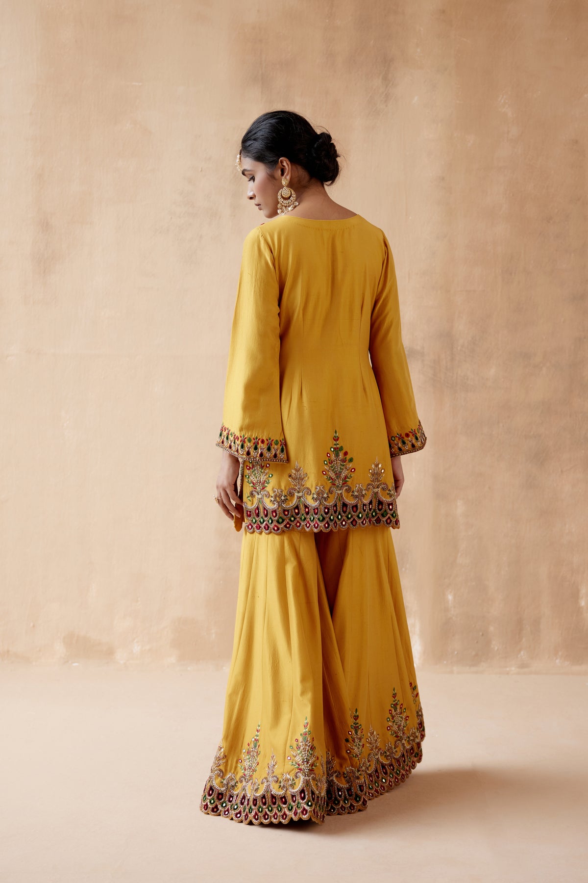 Mustard Sharara Set